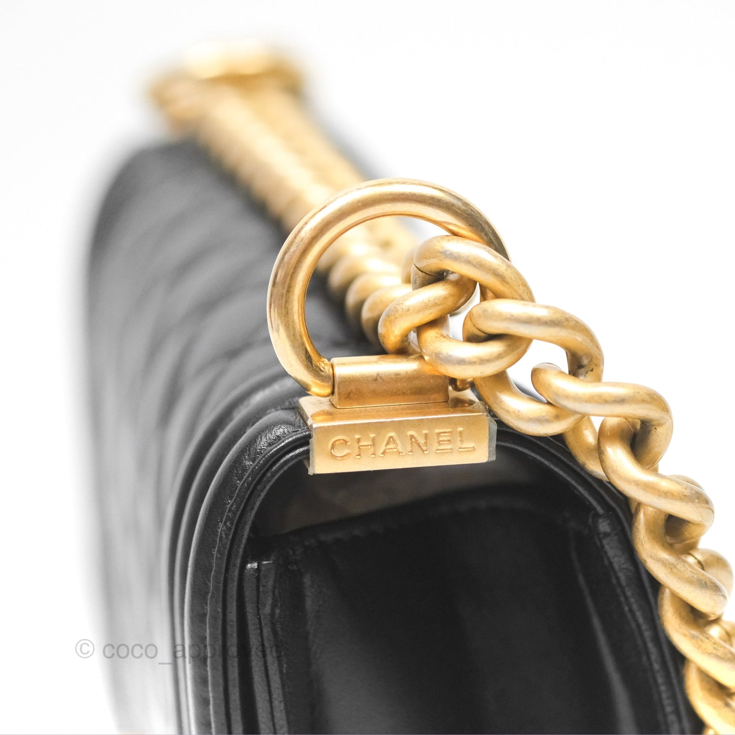 Chanel Small Boy Quilted Black Calfskin Gold Hardware