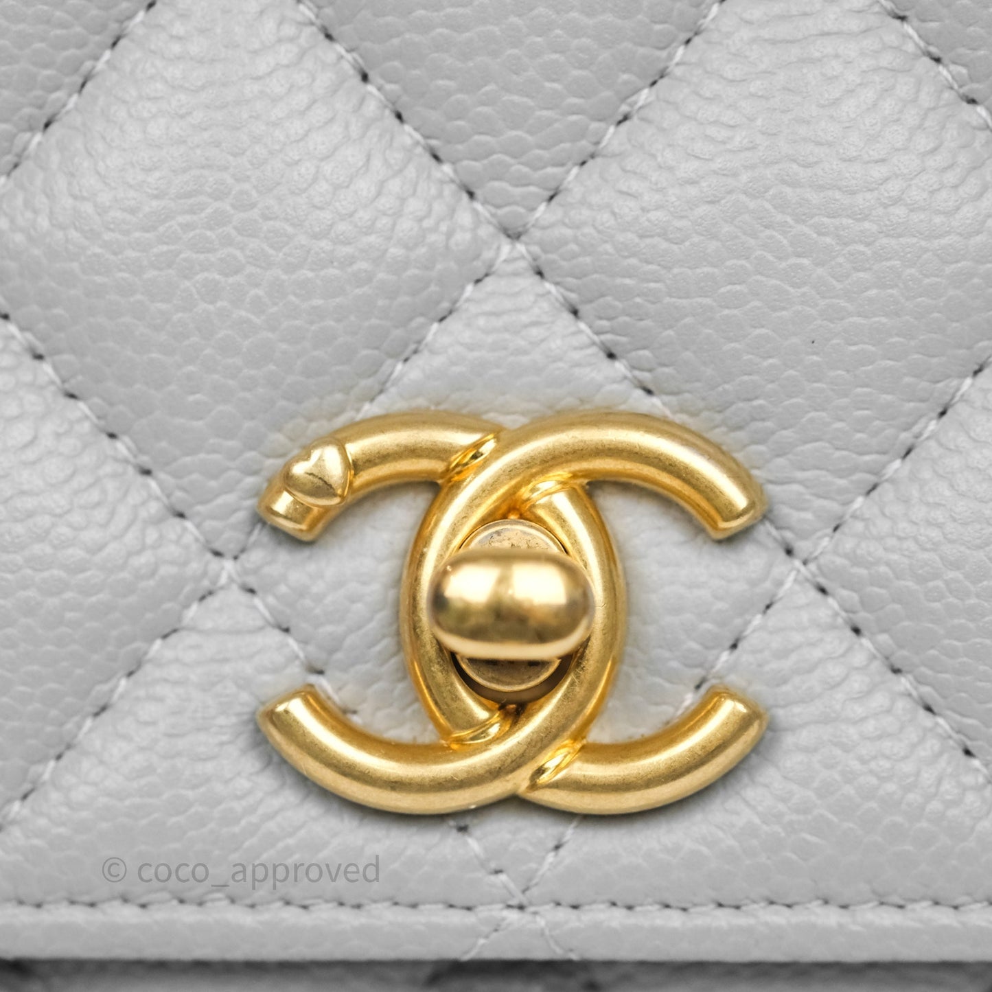 Chanel Heart Adjustable Chain WOC Grey Caviar Aged Gold Hardware