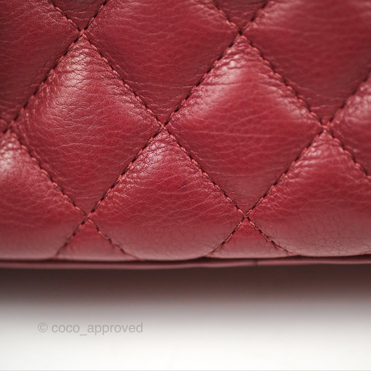 Chanel Quilted CC Small Vanity Case Dark Red Calfskin