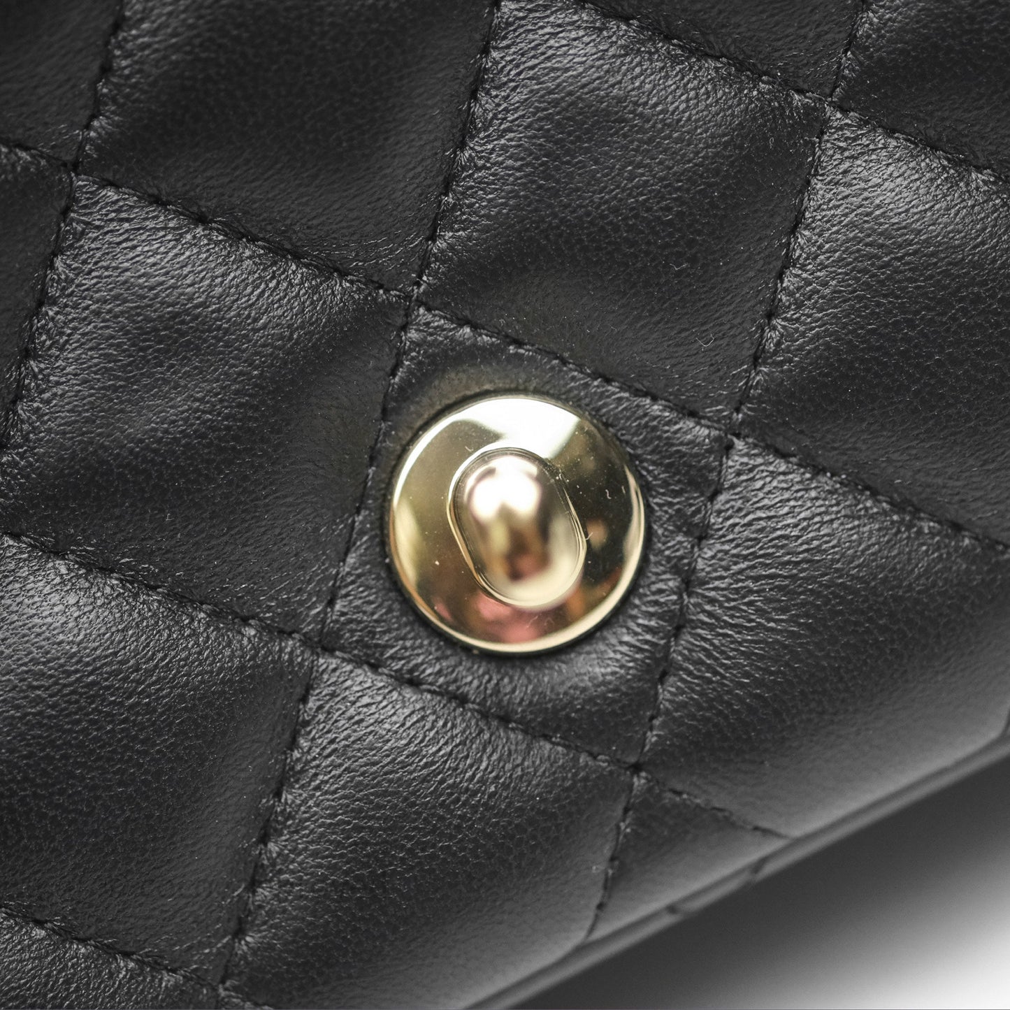 Chanel Mini Square Flap Quilted Black Lambskin Gold Hardware