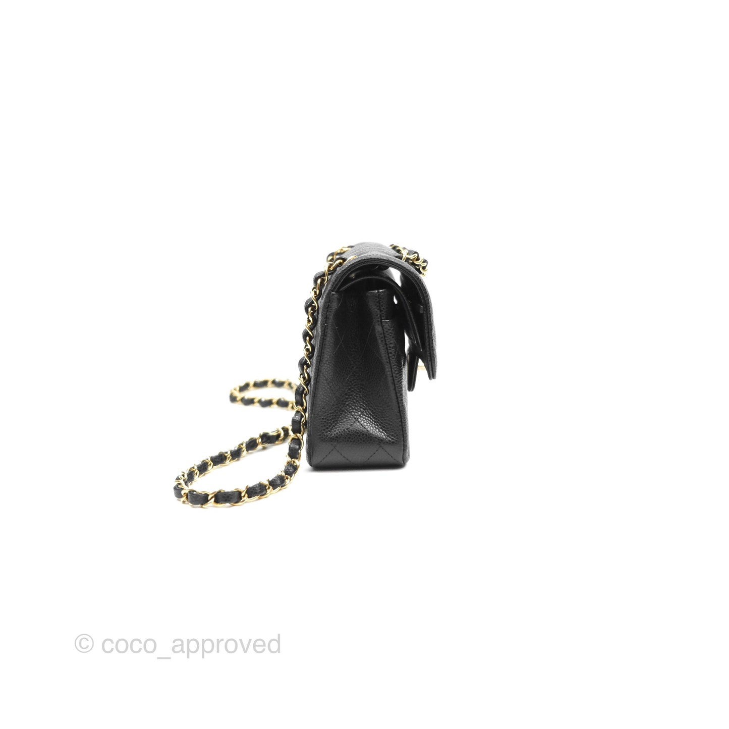 Chanel Small Classic Flap Quilted Black Caviar Gold Hardware