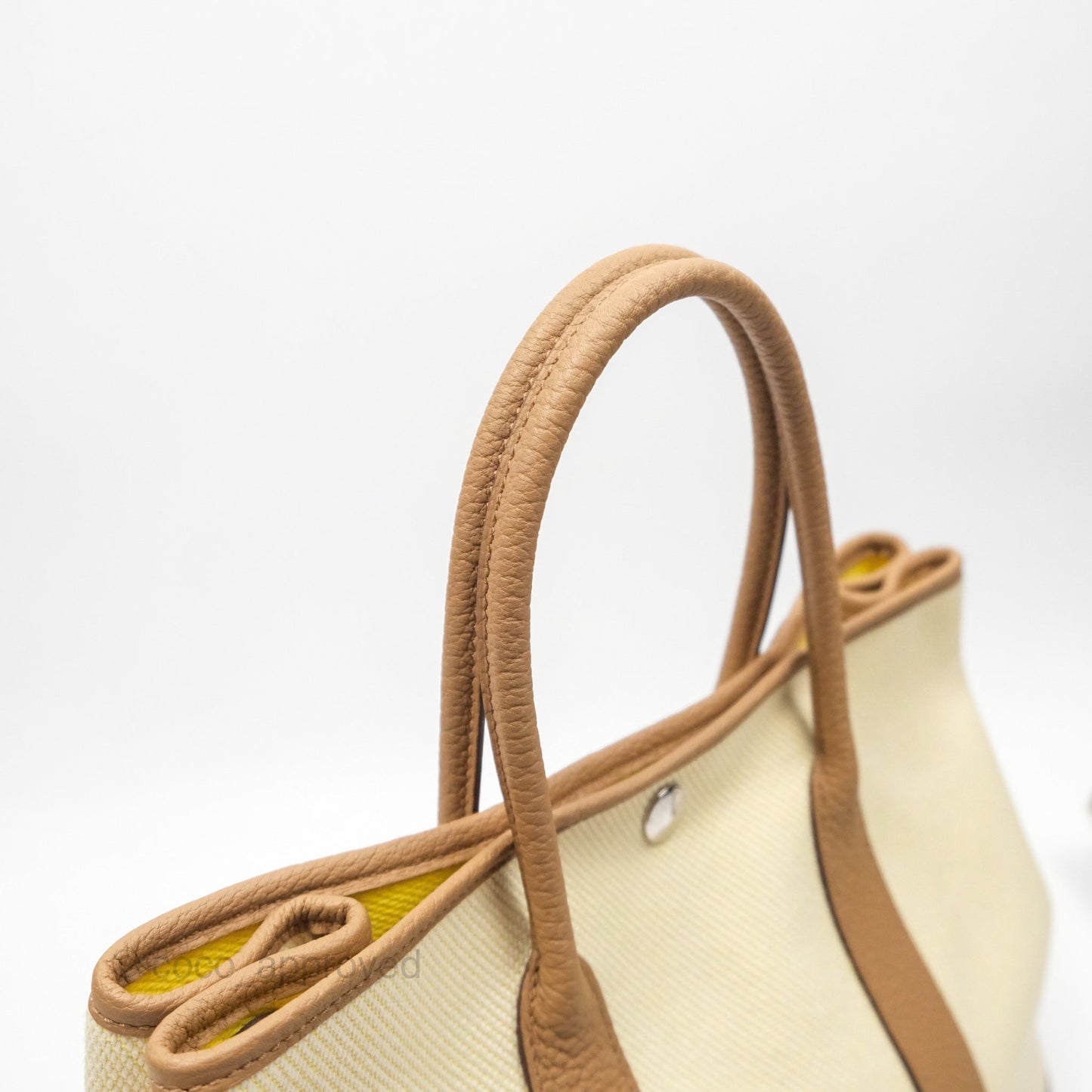 Hermès Garden Party 30 Canvas Ecru-Jaune Citron 9N/ Biscuit 48