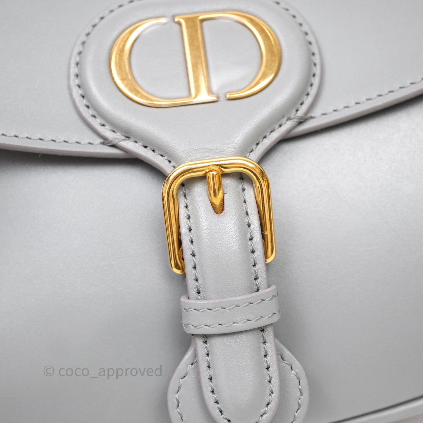 Christian Dior Medium Bobby Flap Grey Box Calfskin