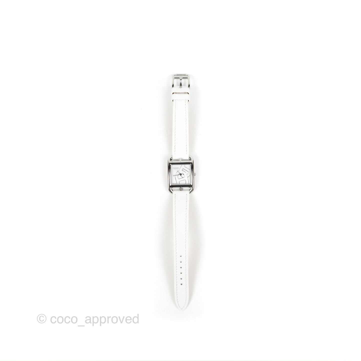 Hermes Cape Cod Watch PM 31mm White Epsom Mother-of-pearl Champleve Anchor Chains