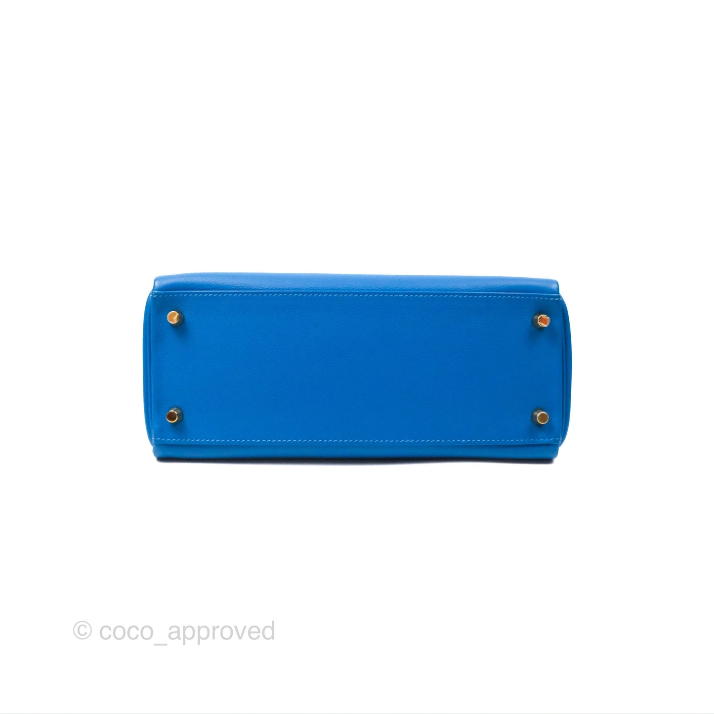 Hermès Retourne Kelly 28 Blue Evercolor Gold Hardware
