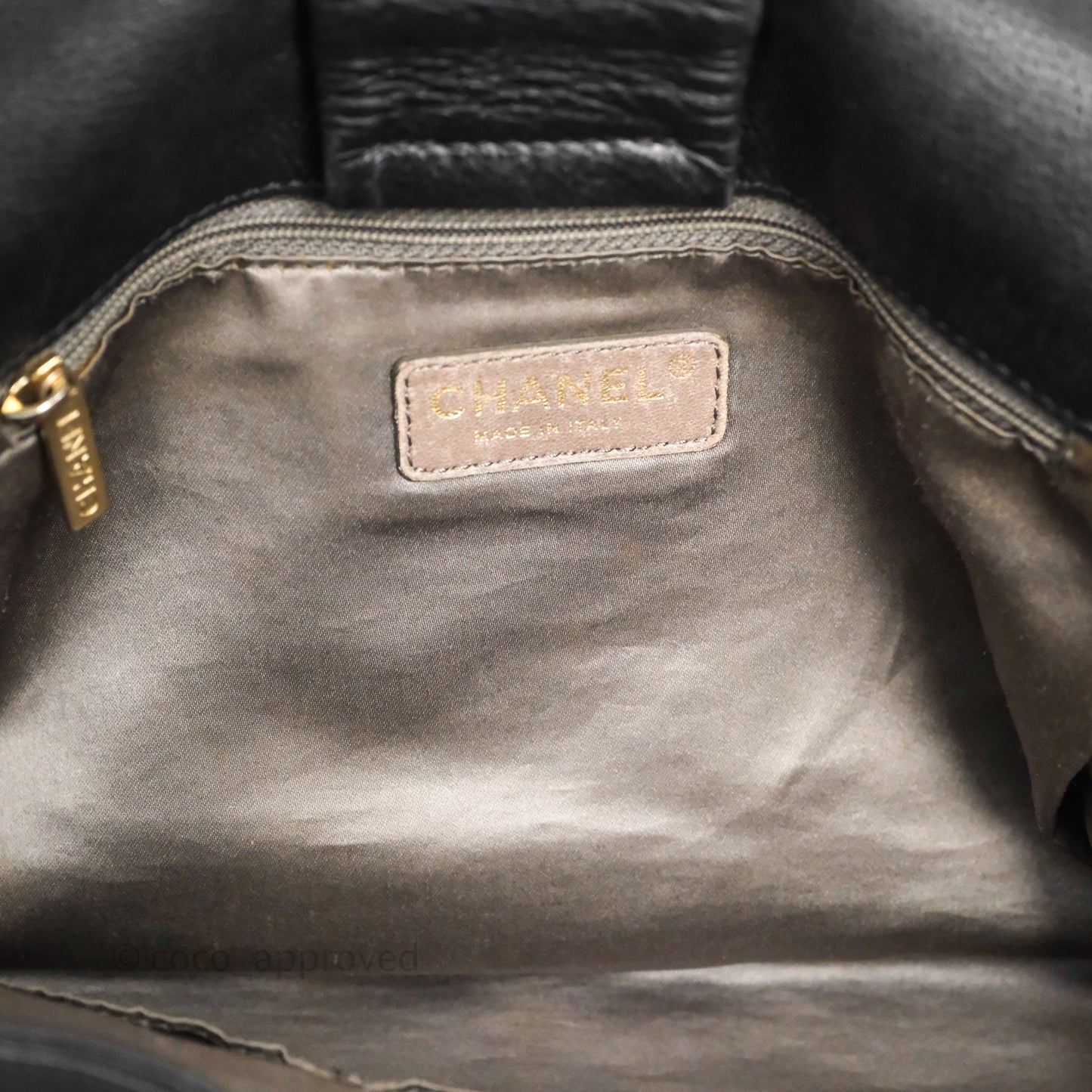 Chanel Mosaic Studs Accordion Flap Bag Black Calfskin Aged Gold Hardware
