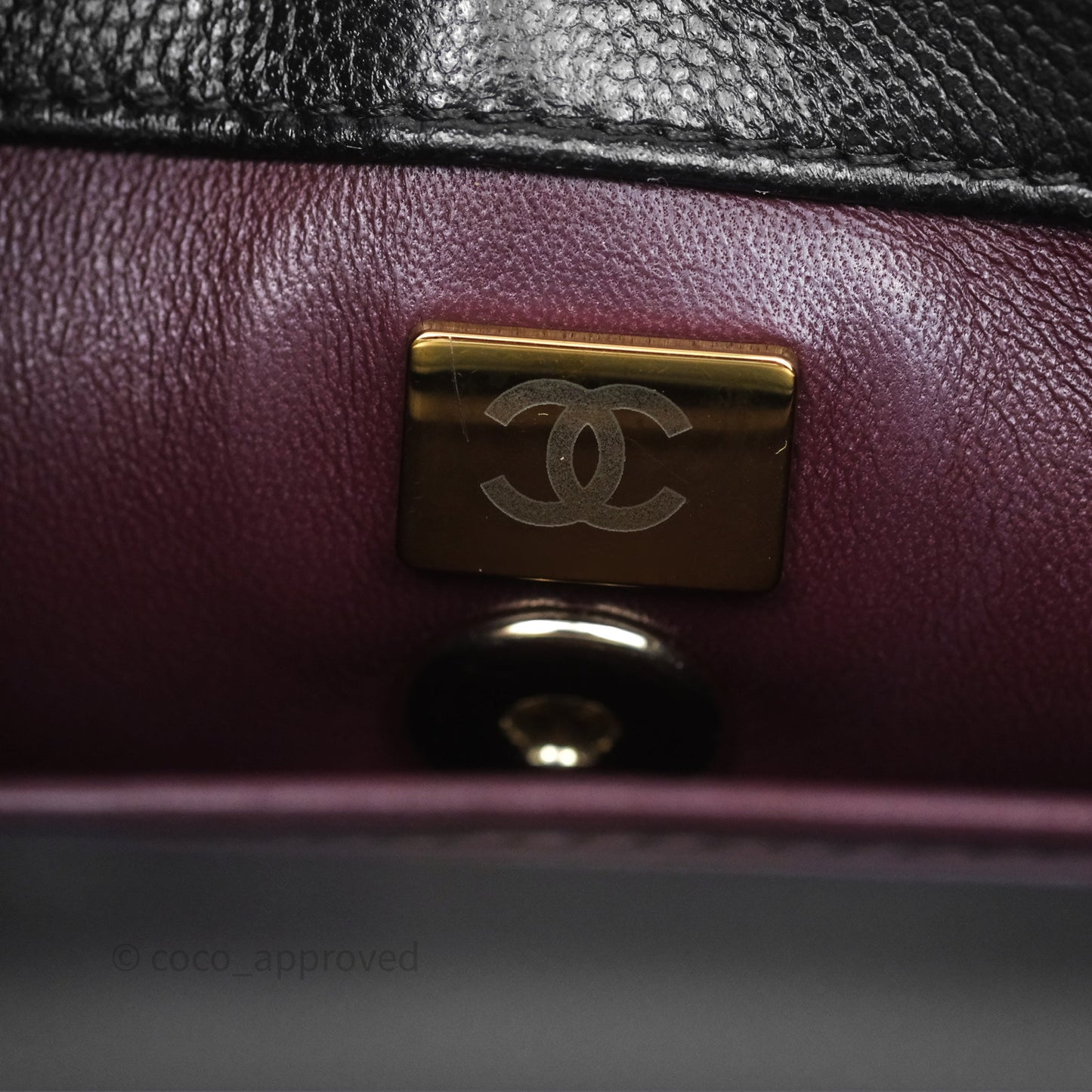 Chanel Small Coco Handle Quilted Black Caviar Gold Hardware