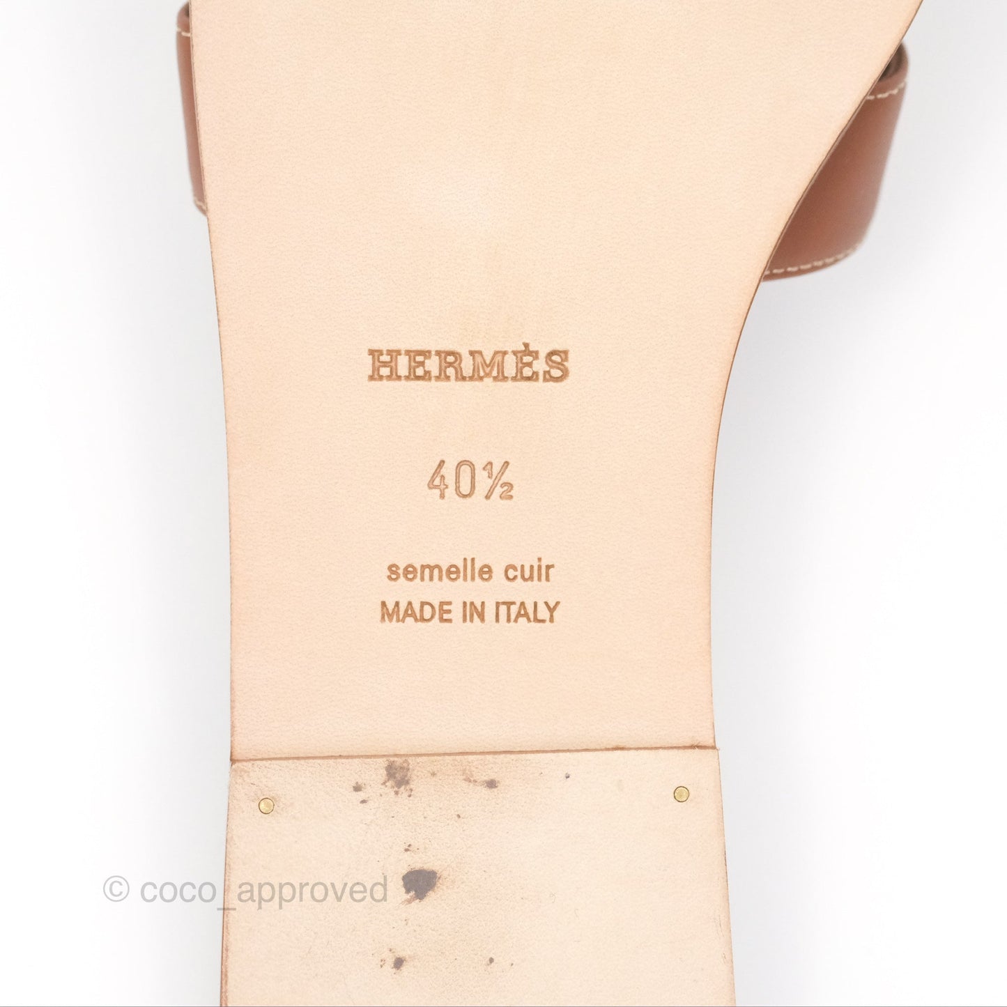 Hermès Oran Sandals in Gold Size 40.5