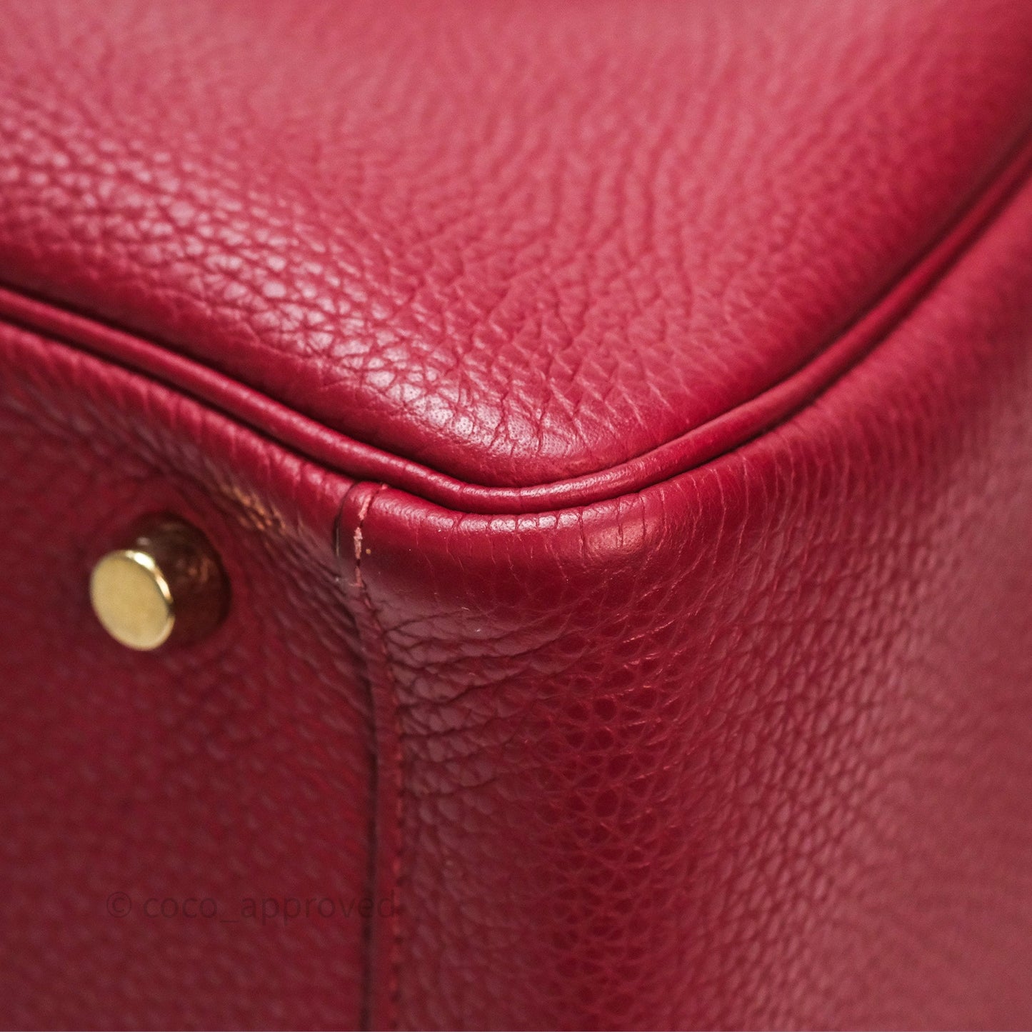 Hermès Lindy 30 Rouge Grenat K1 Clemence Gold Hardware