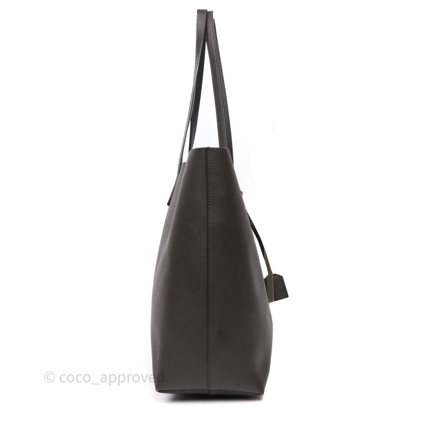 Saint Laurent Large Shopping Tote Dark Grey Calfskin
