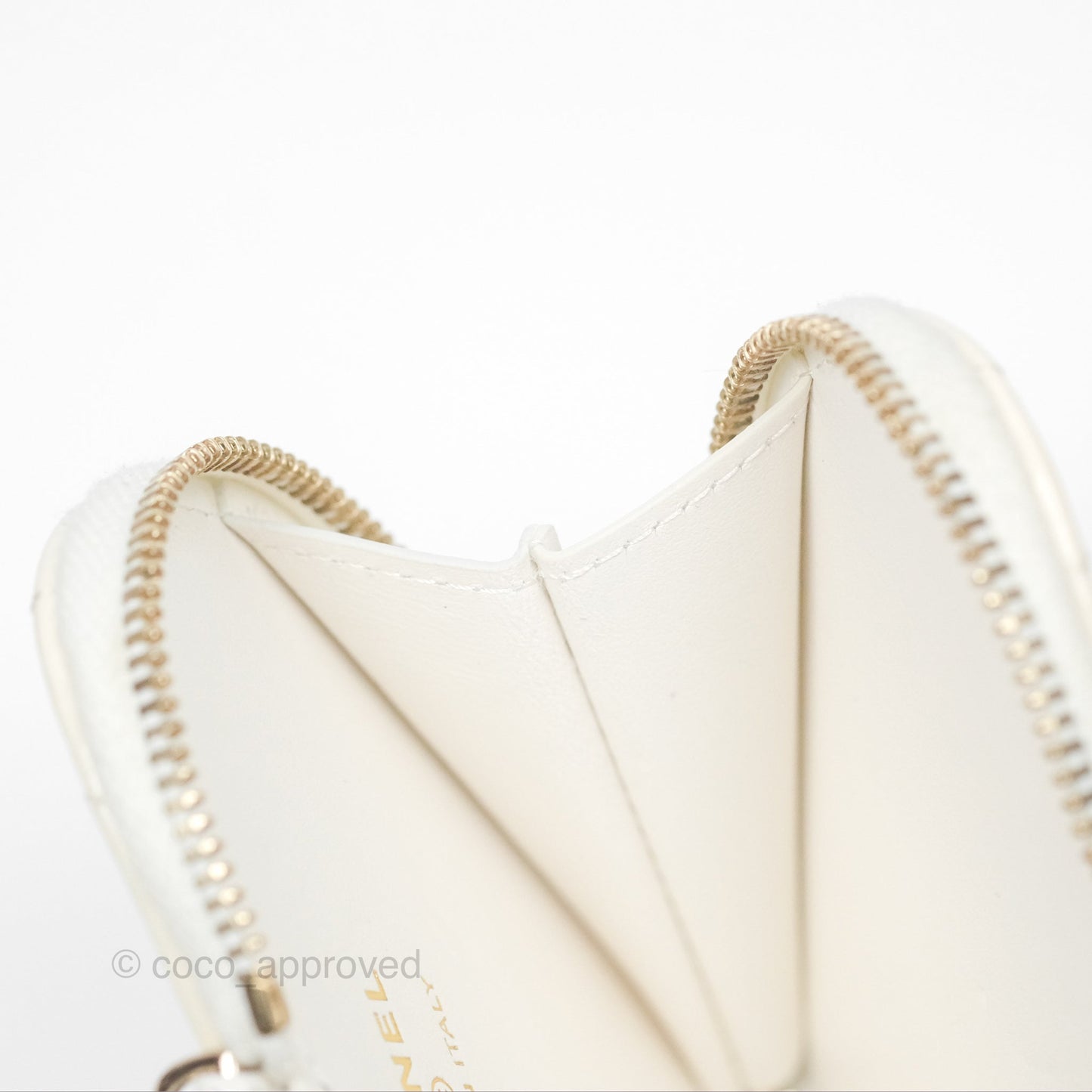 Chanel Heart Clutch with Chain with Coin Purse Black White Patent