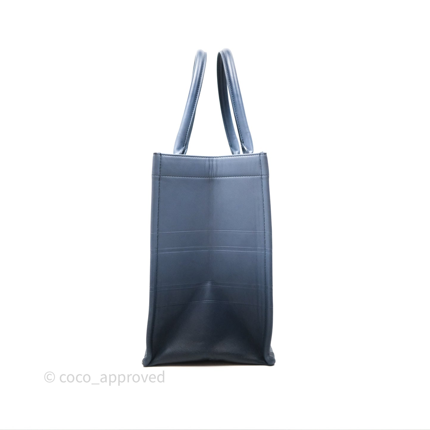 Christian Dior Medium Book Tote Blue Calfskin