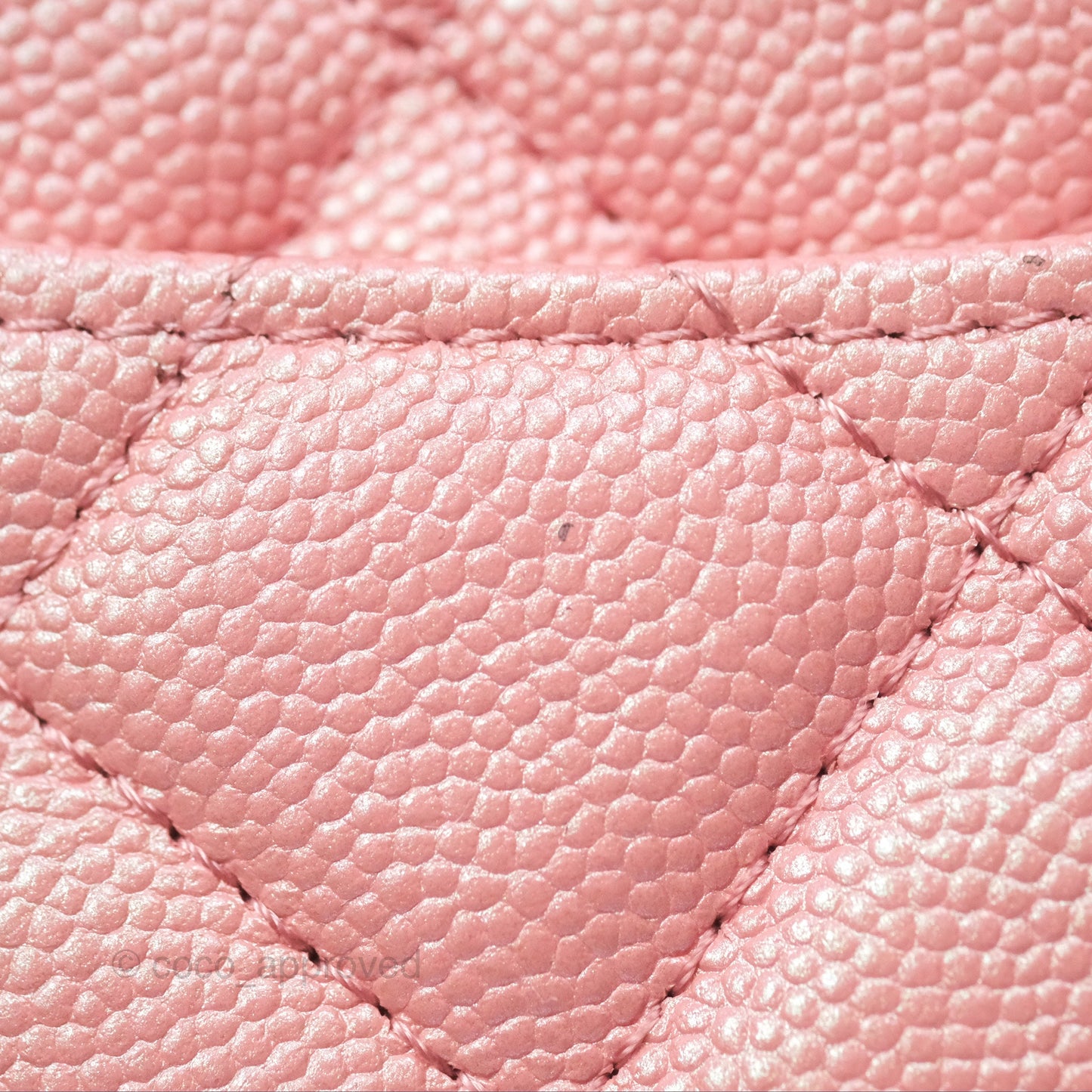 Chanel Classic Quilted Wallet on Chain WOC Iridescent Pink Caviar Gold Hardware