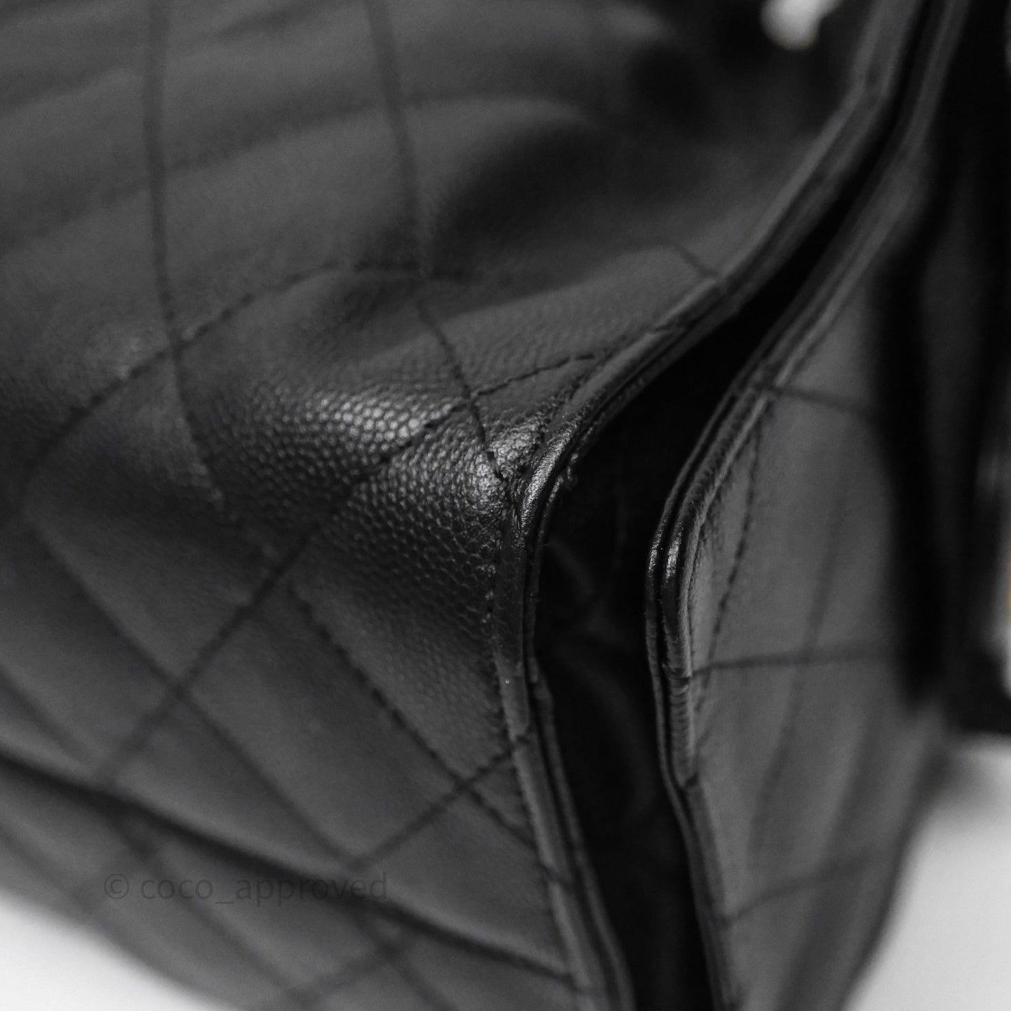Chanel 25 Small Bag Black Caviar Aged Gold Hardware