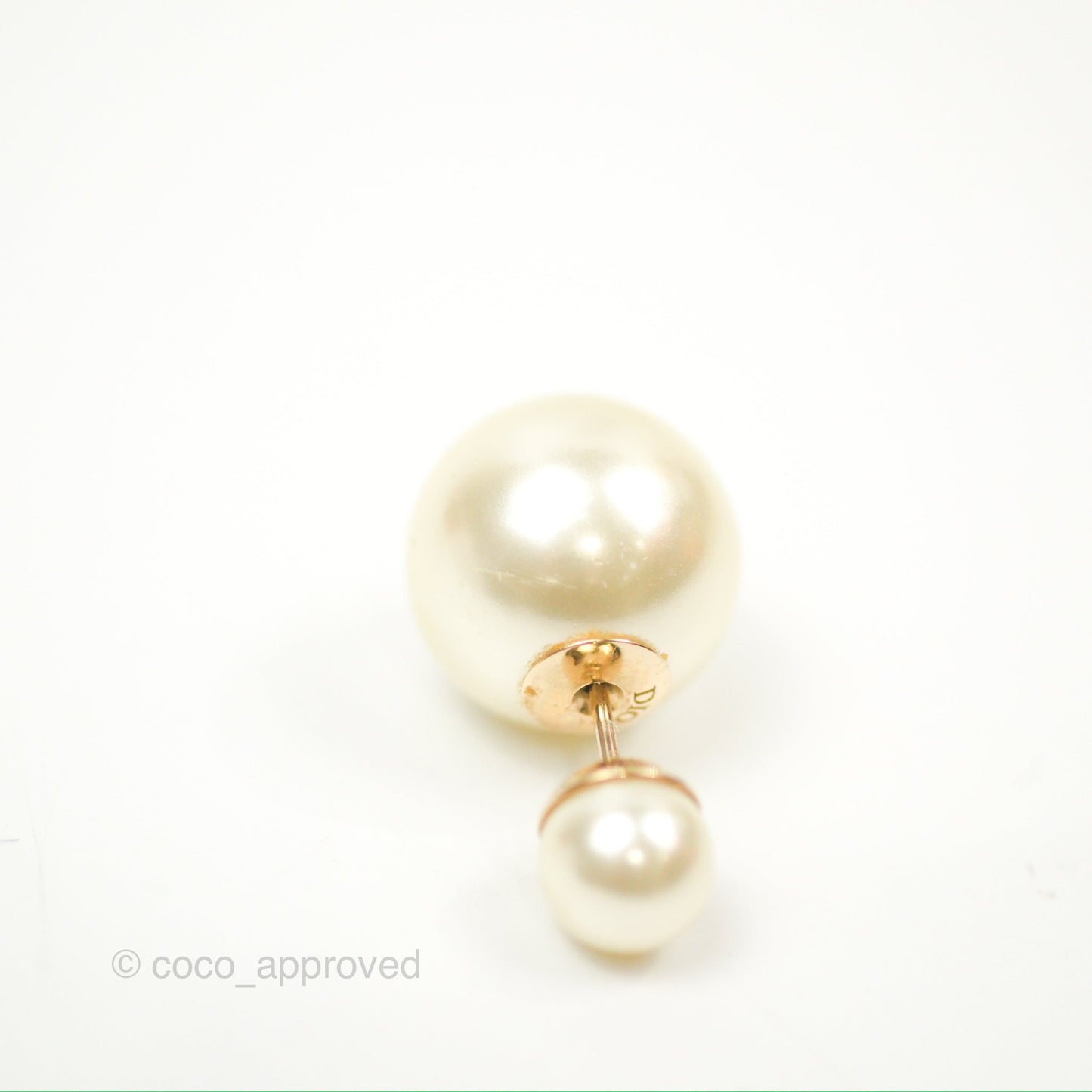 Christian Dior Tribales Pearl Earrings Gold Tone