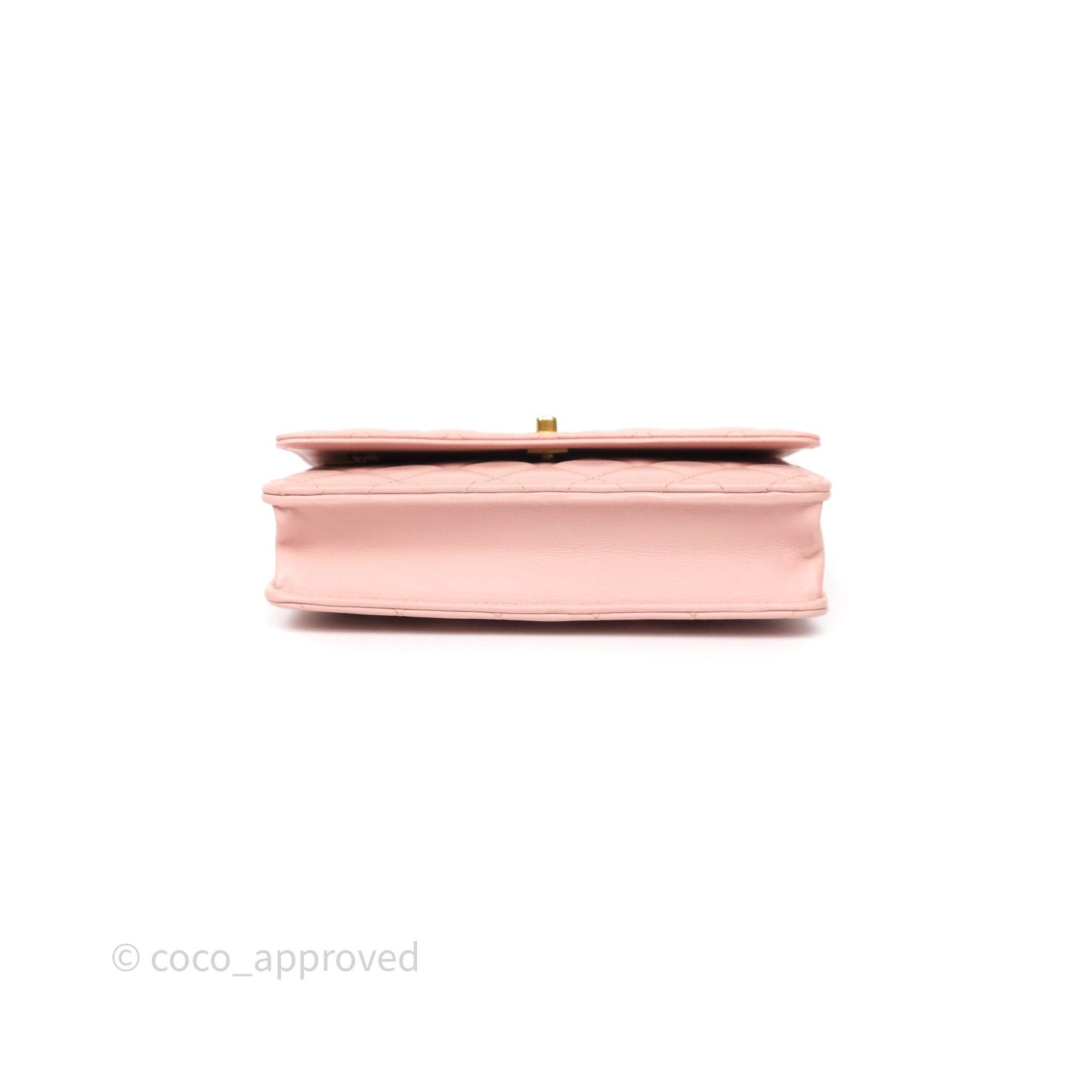 Chanel Camellia Crush Wallet on Chain WOC Pink Lambskin Aged Gold Hardware
