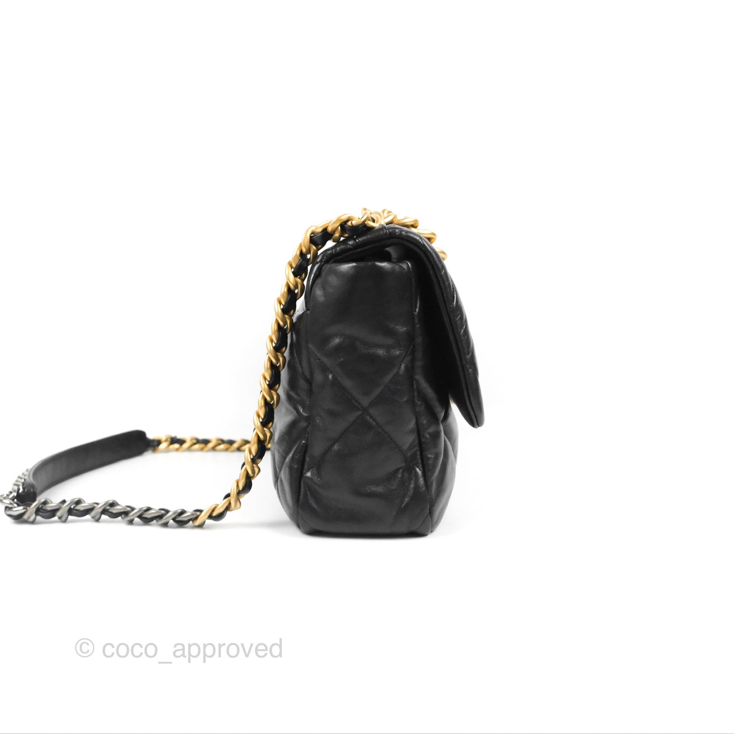 Chanel 19 Medium Black Goatskin Mixed Hardware
