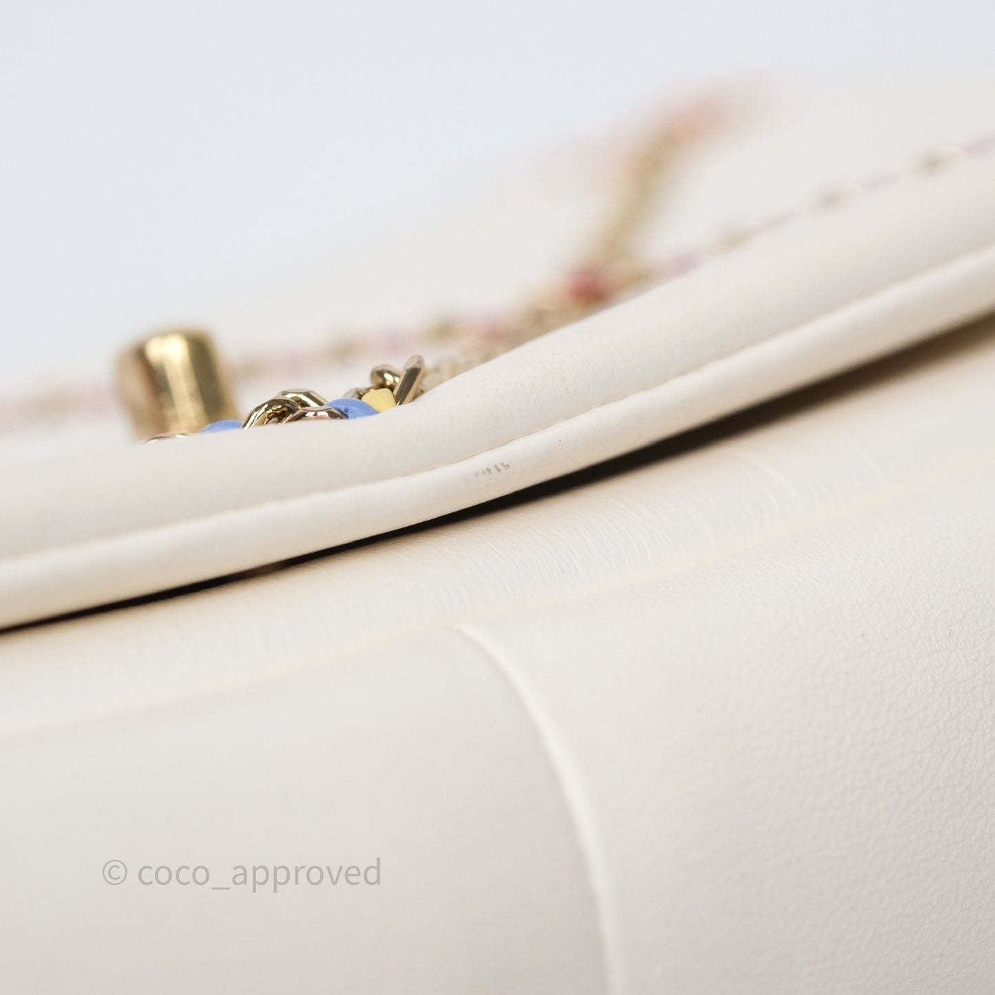 Chanel Small Entwined Chain Flap White Lambskin Gold Hardware