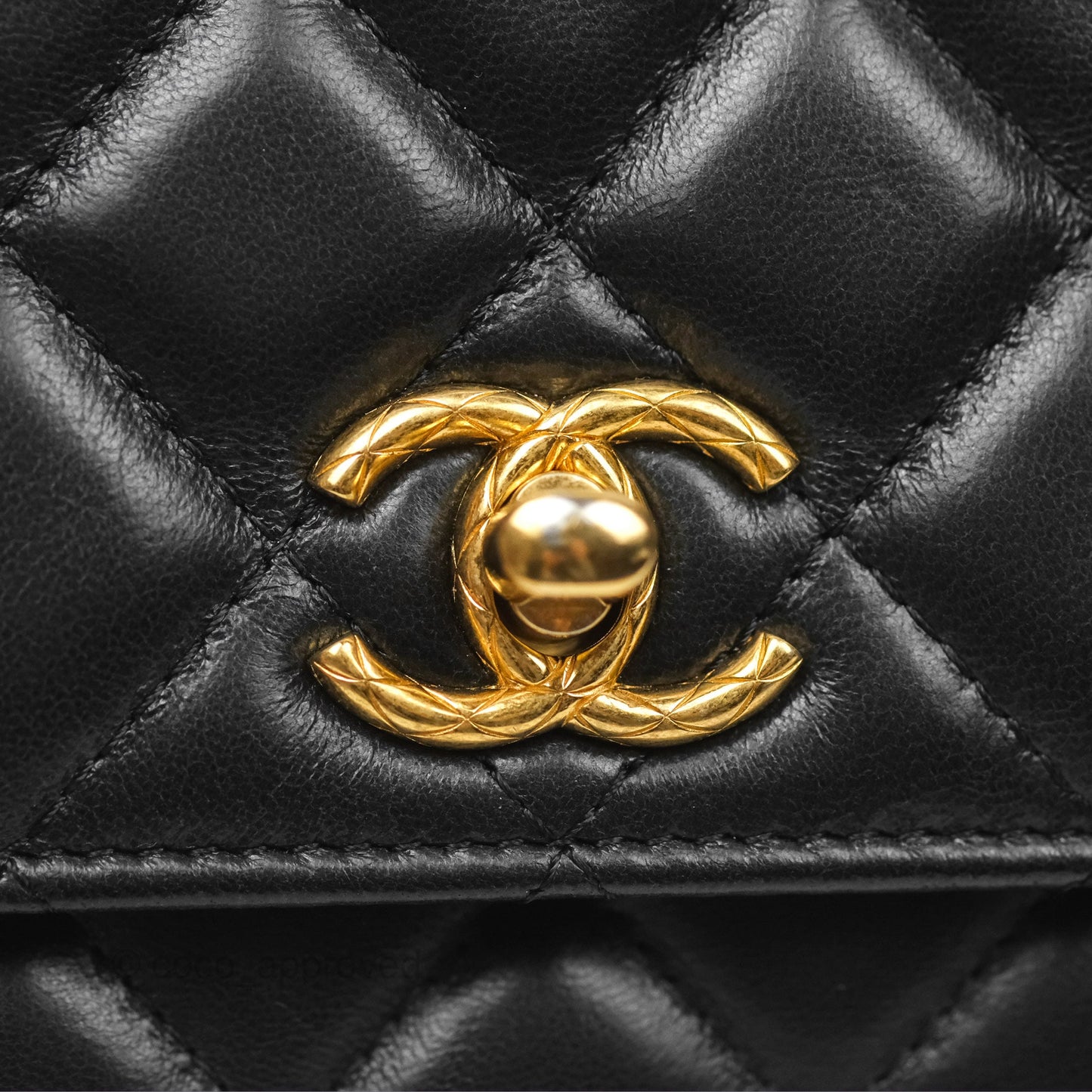Chanel All Slide Wallet on Chain WOC Adjustable Chain Quilted Black Lambskin 22K