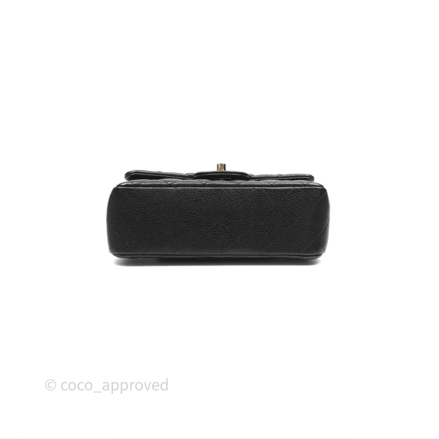 Chanel Quilted Mini Rectangular Black Caviar Gold Hardware