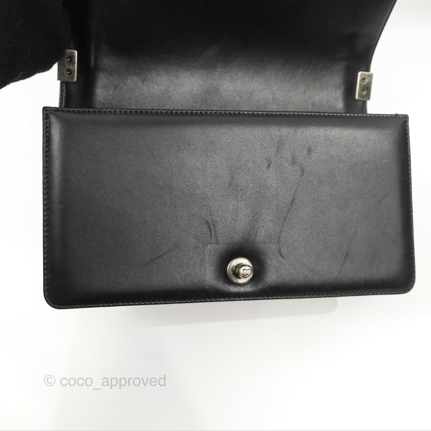 Chanel Quilted Medium Boy Black Lambskin Ruthenium Hardware