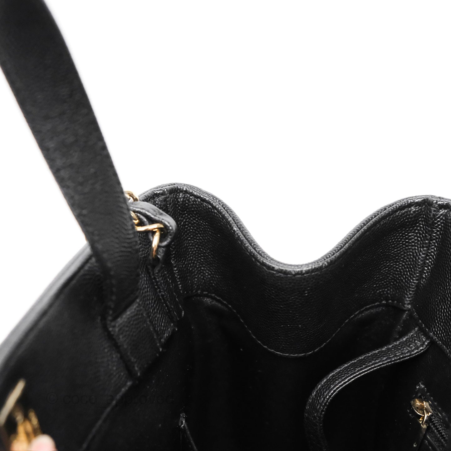 Chanel Small Business Affinity Shopping Bag Black Caviar Gold Hardware