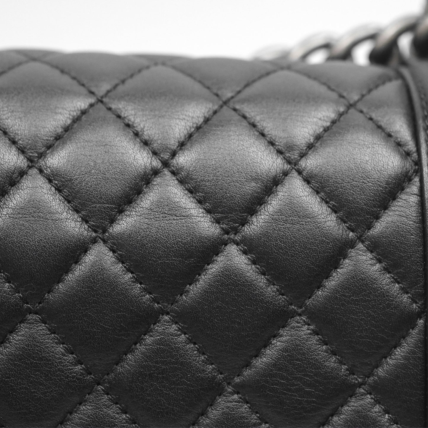 Chanel Quilted Medium Boy Black Calfskin Ruthenium Hardware