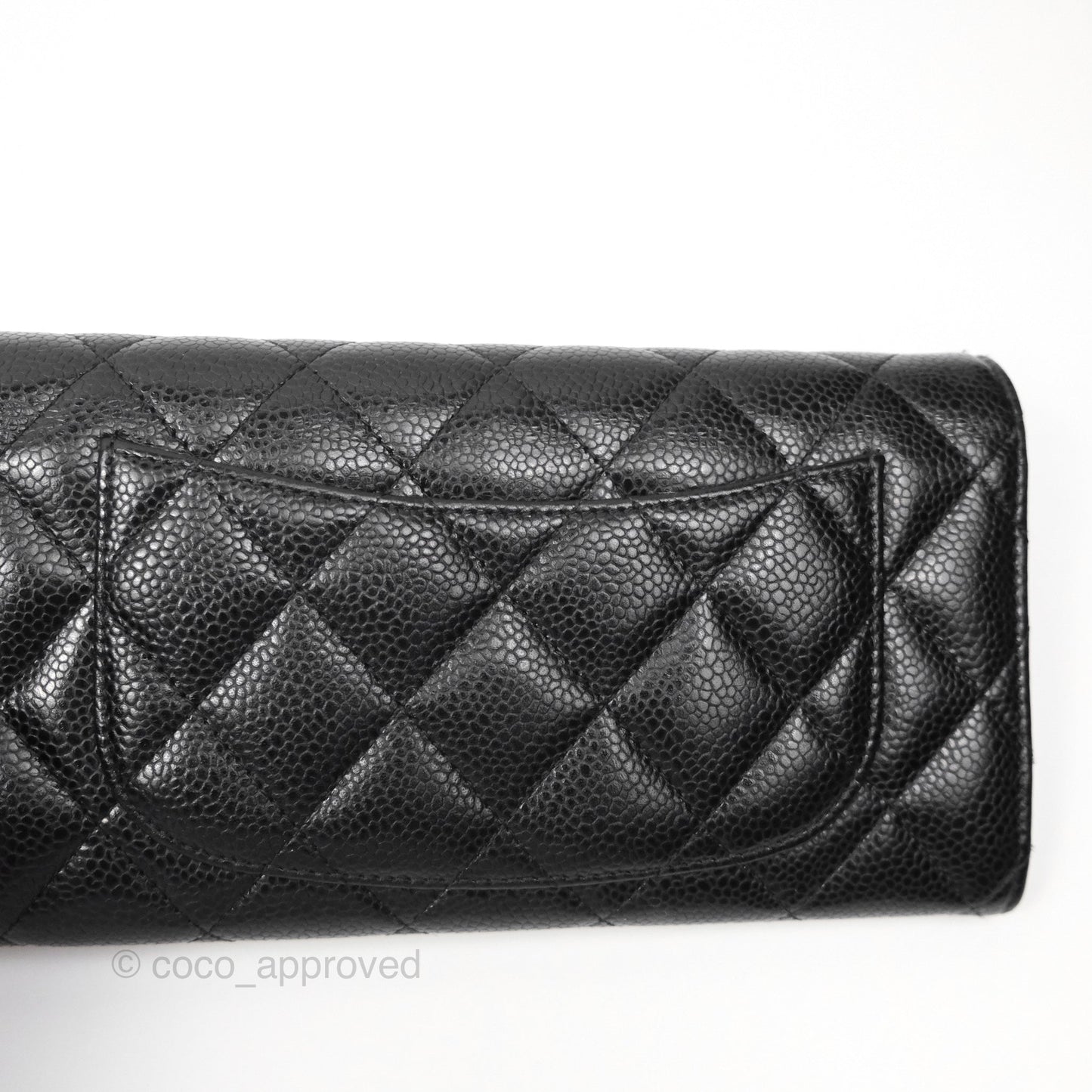 Chanel Quilted Classic Zip Long Wallet Black Caviar Gold Hardware