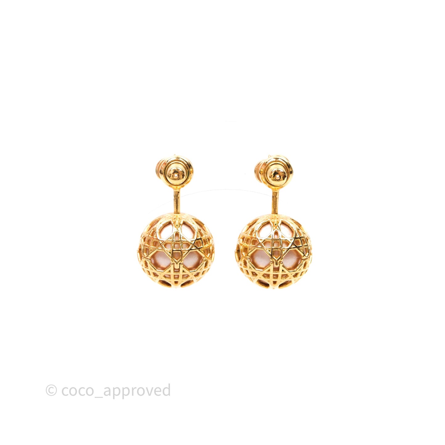 Dior Pink Pearl Secret Cannage Mise En Dior Tribales Earrings
