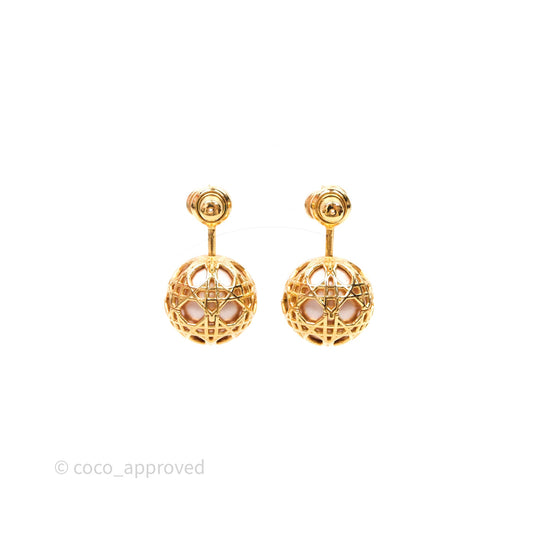 Dior Pink Pearl Secret Cannage Mise En Dior Tribales Earrings