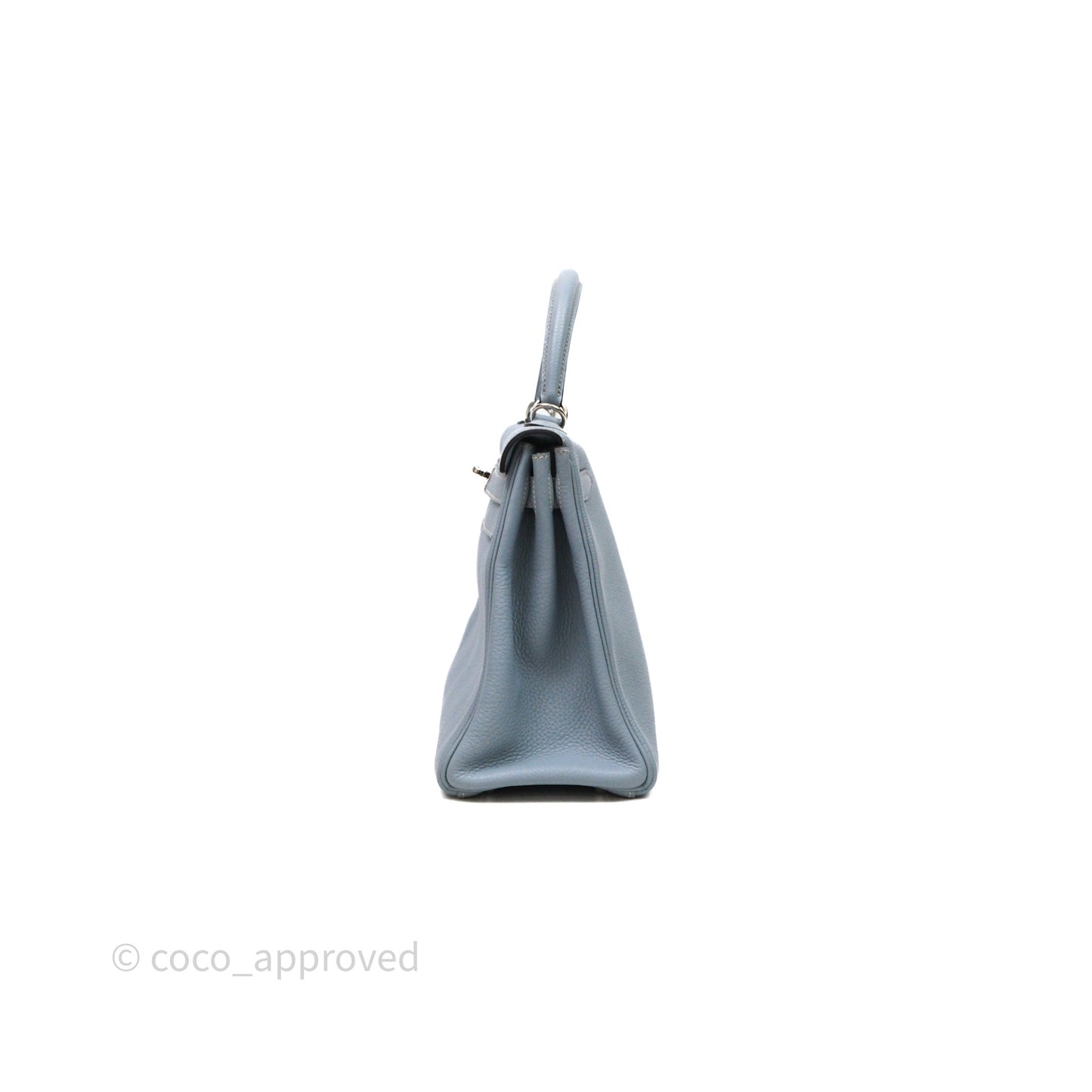 Hermès Kelly 28 Bleu Lin J7 Togo Palladium Hardware