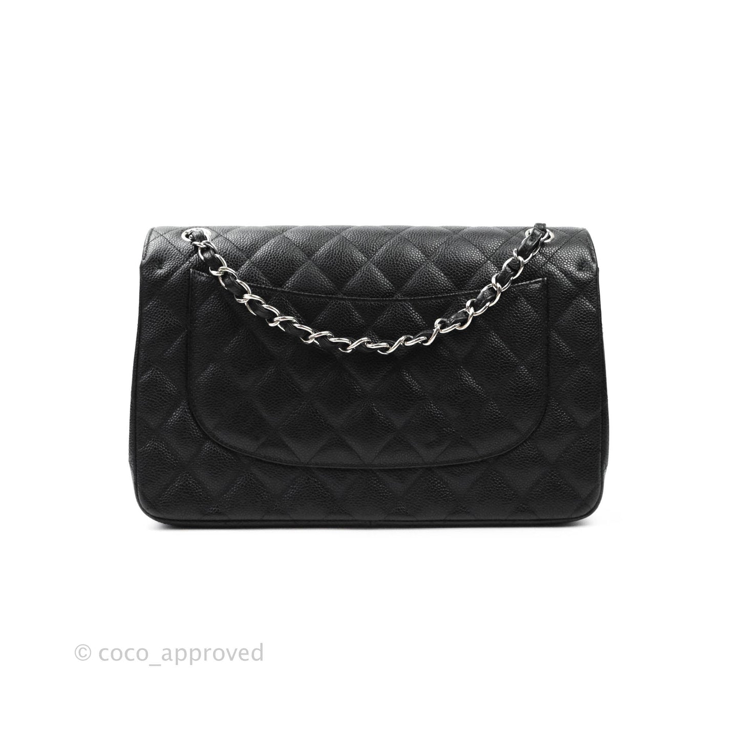 Chanel Jumbo Double Flap Black Caviar Silver Hardware⁣⁣