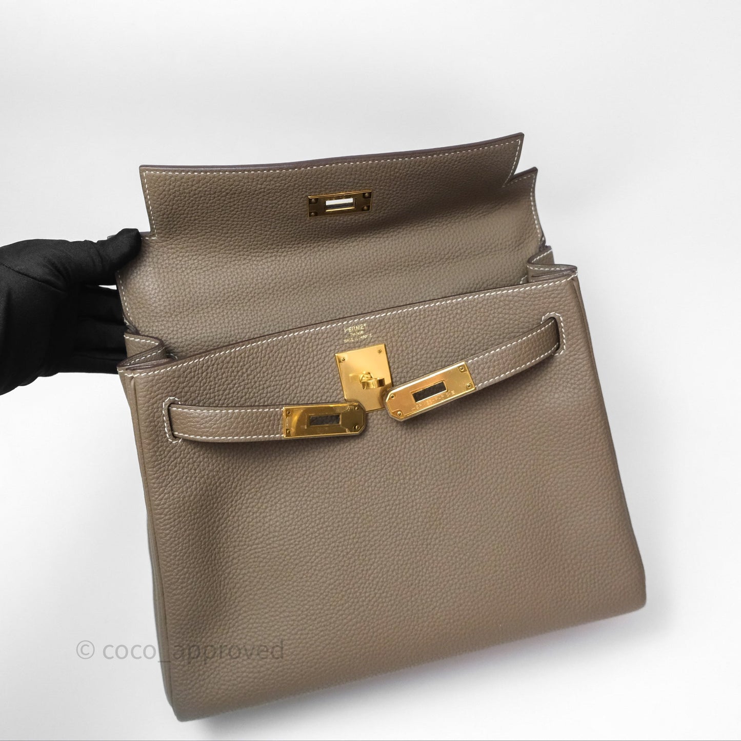 Hermès Kelly II 28 Retourne Etoupe 18 Togo Gold Hardware