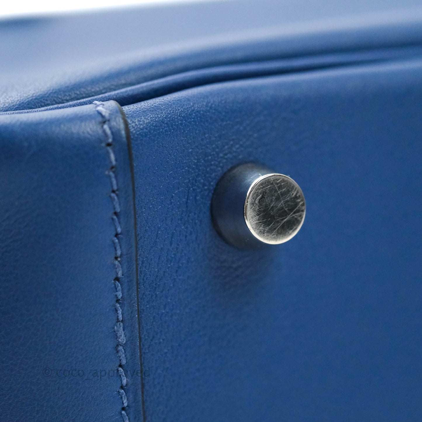 Hermès Lindy 26 Tressage de Cuir Swift Bleu Brighton Palladium Hardware