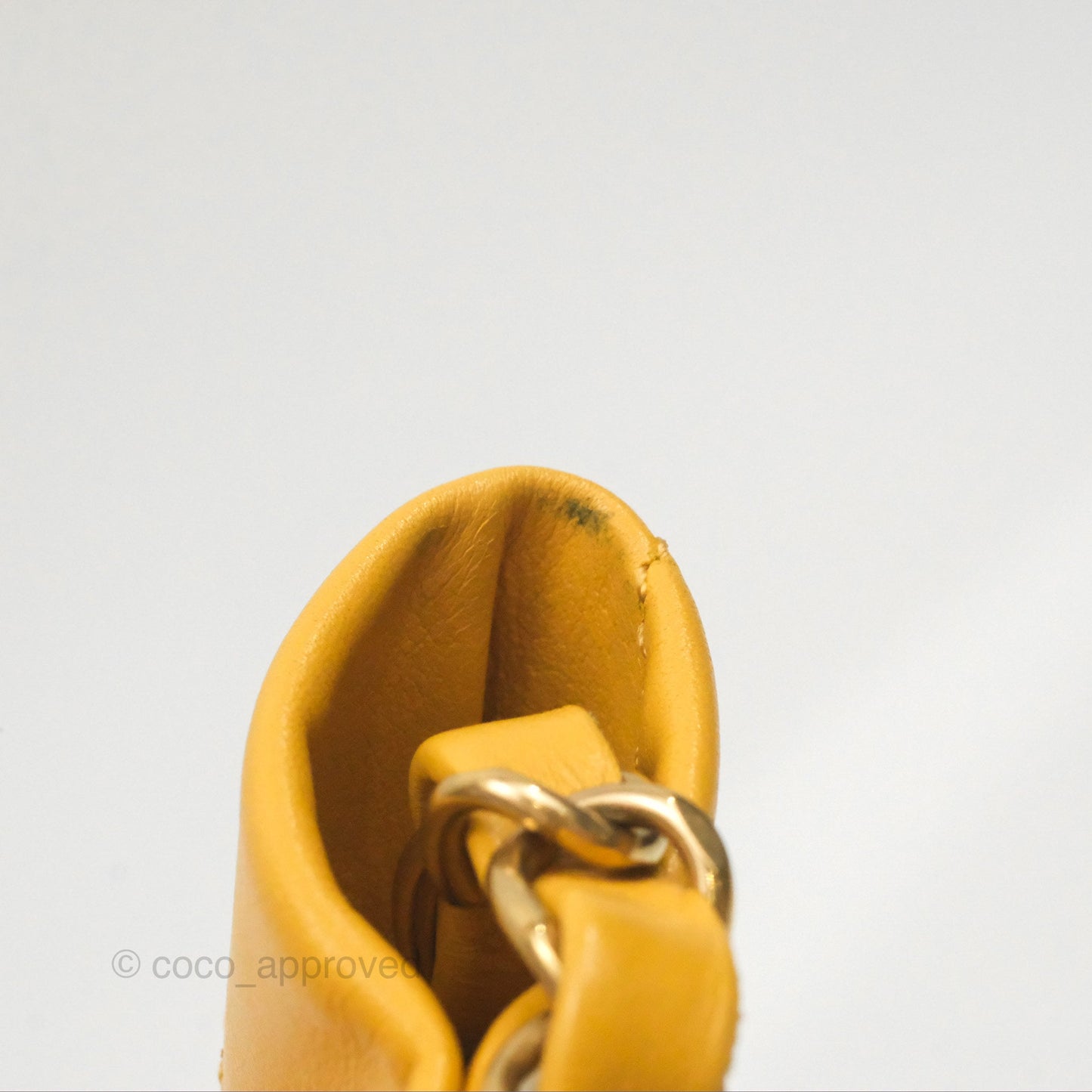 Chanel 22 Small Mustard Yellow Shiny Aged Calfskin Aged Gold Hardware