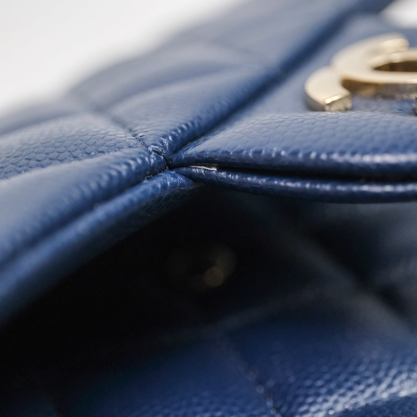 Chanel Medium Classic Flap Quilted Dark Blue Caviar Gold Hardware