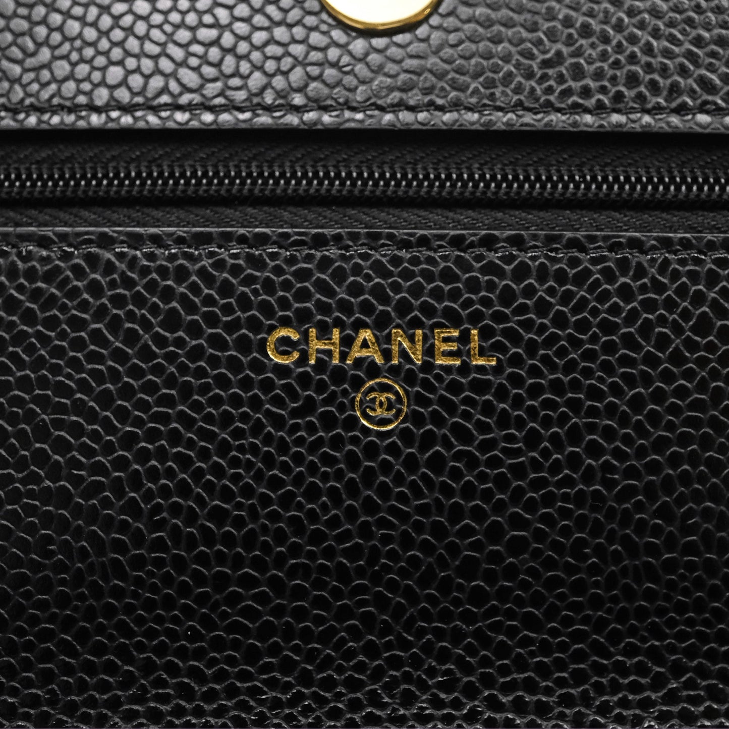Chanel Classic Quilted Wallet On Chain WOC Black Caviar Gold Hardware