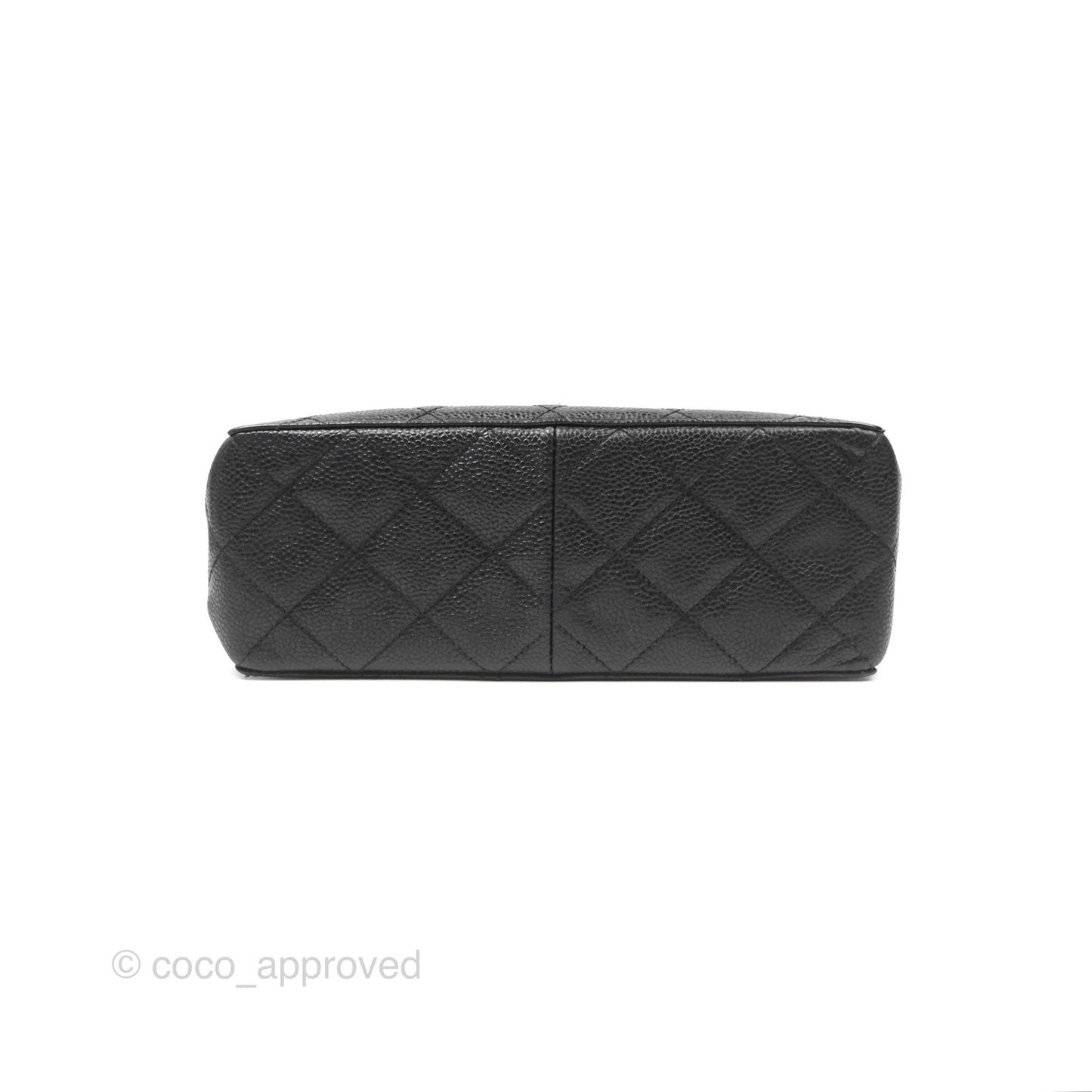 Chanel Vintage Quilted Shoulder Bag Black Caviar 24K Gold Hardware