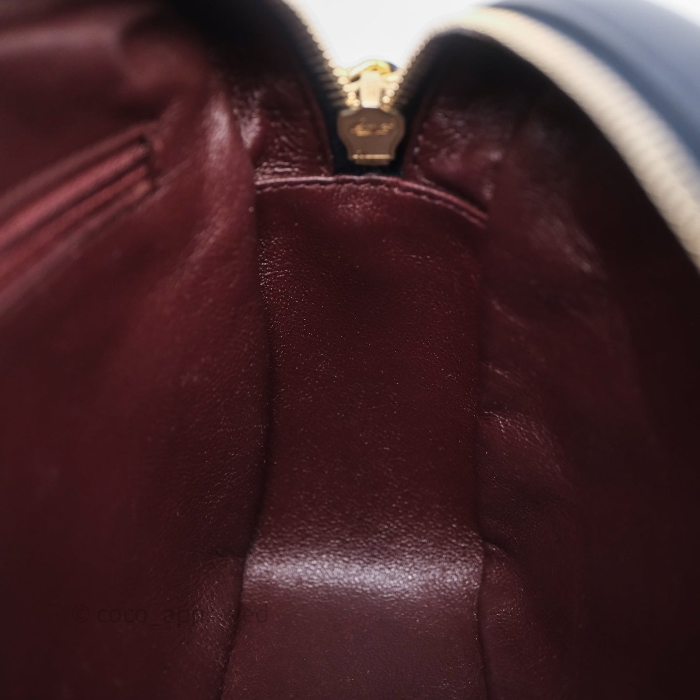 Chanel CC Camera Bag Quilted Navy Lambskin Aged Gold Hardware