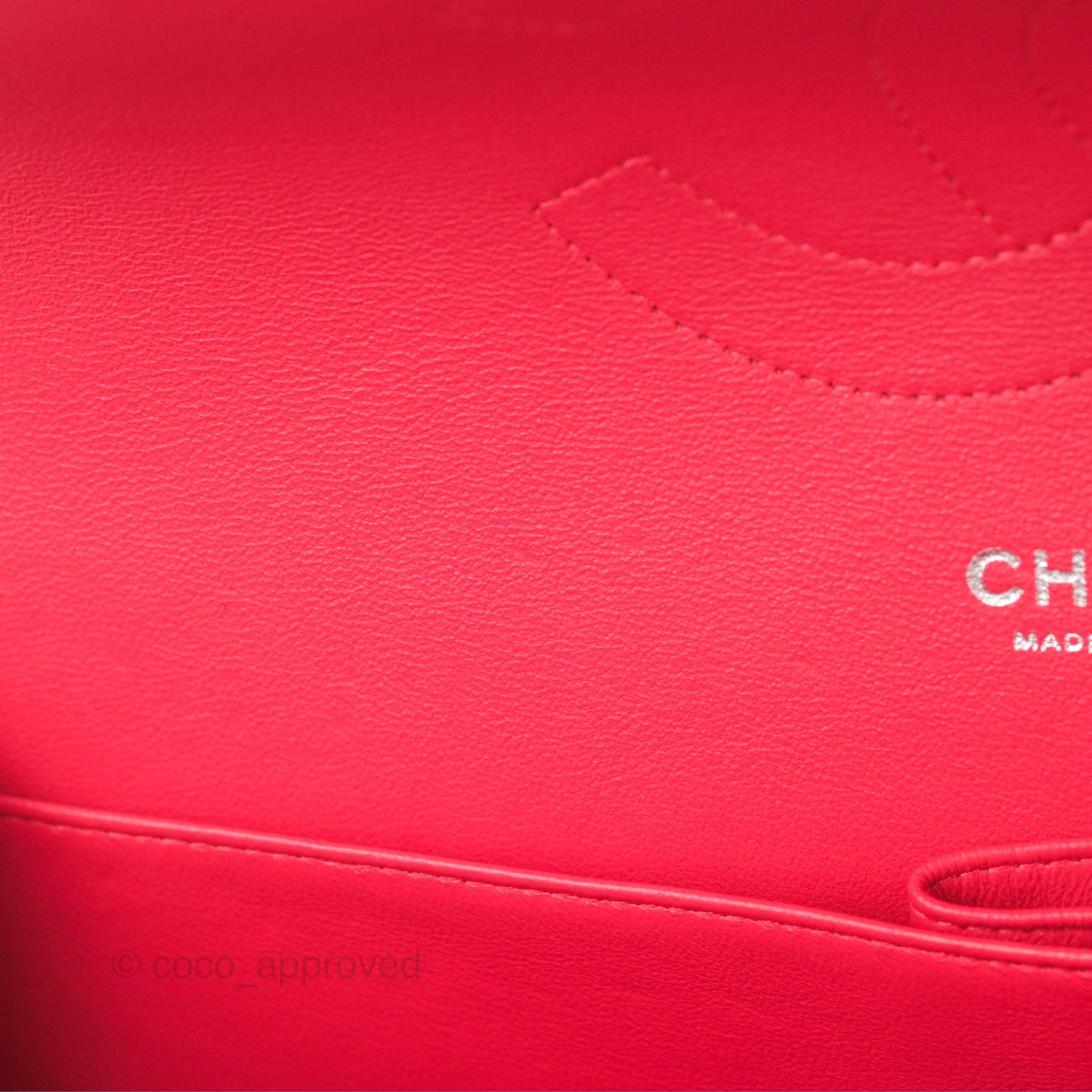 Chanel Jumbo Double Flap Coral Pink Patent Silver Hardware⁣⁣