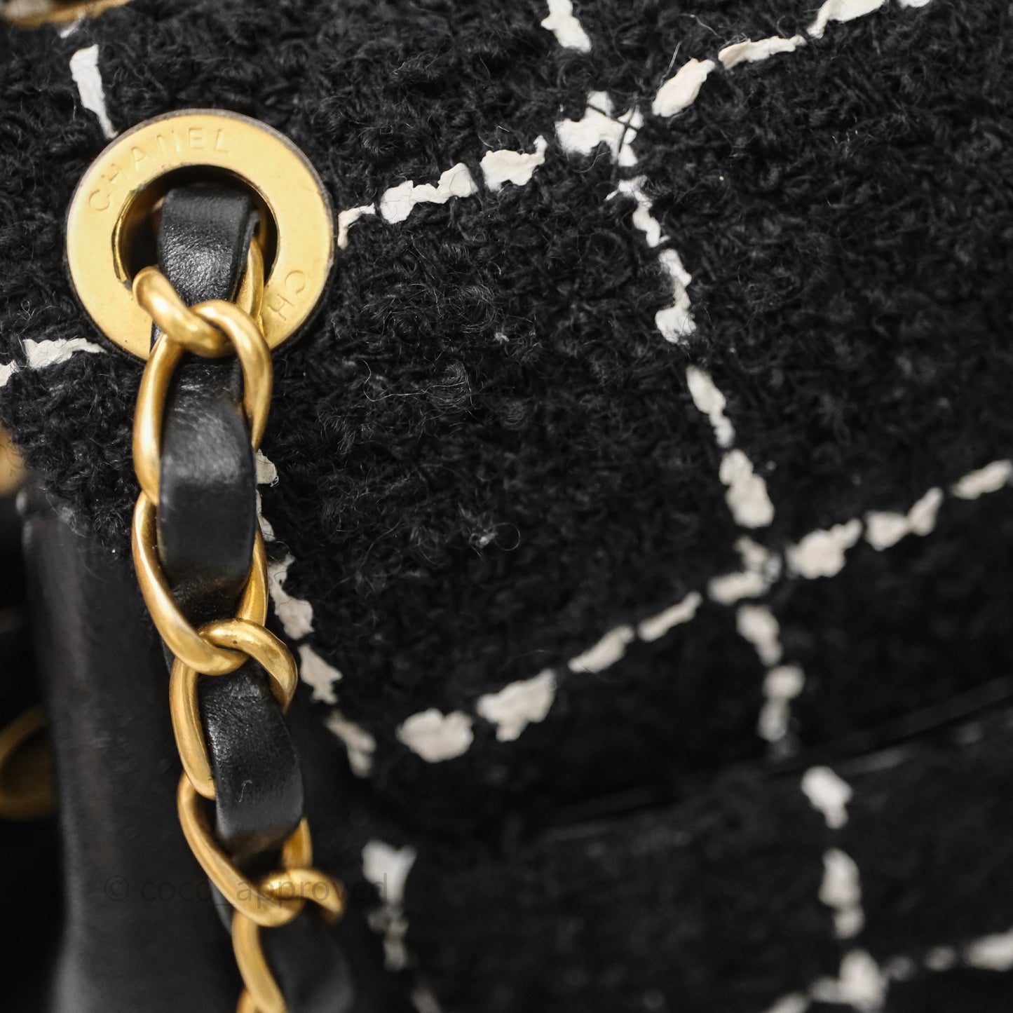 Chanel Duma Backpack Black Tweed Aged Gold Hardware