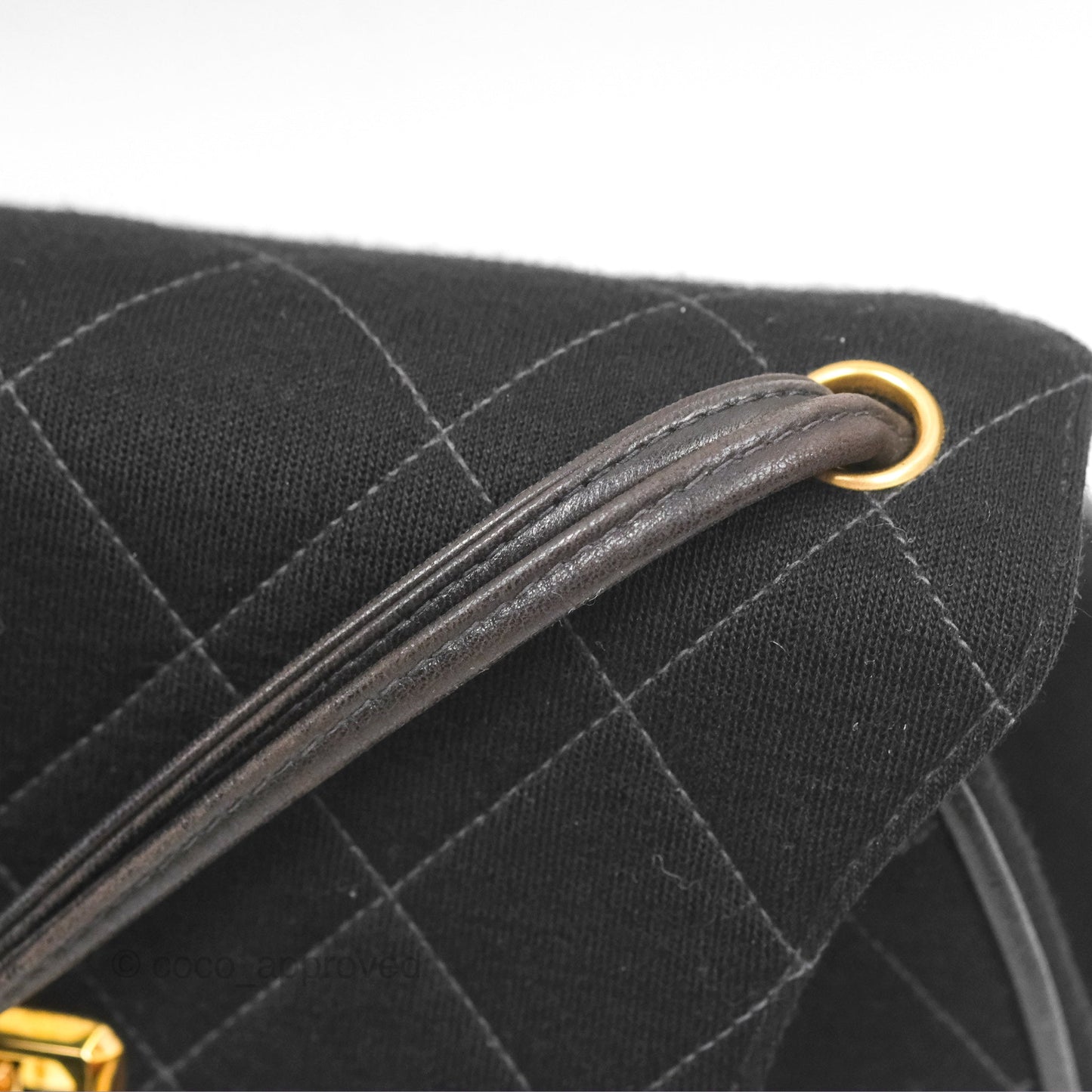 Chanel Vintage Small Quilted Jersey Mademoiselle Top Handle Flap Bag Black