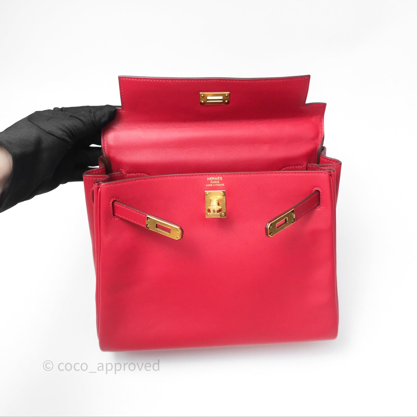 Hermès Kelly II 25 Retourne Swift Rouge Piment 5X Gold Hardware