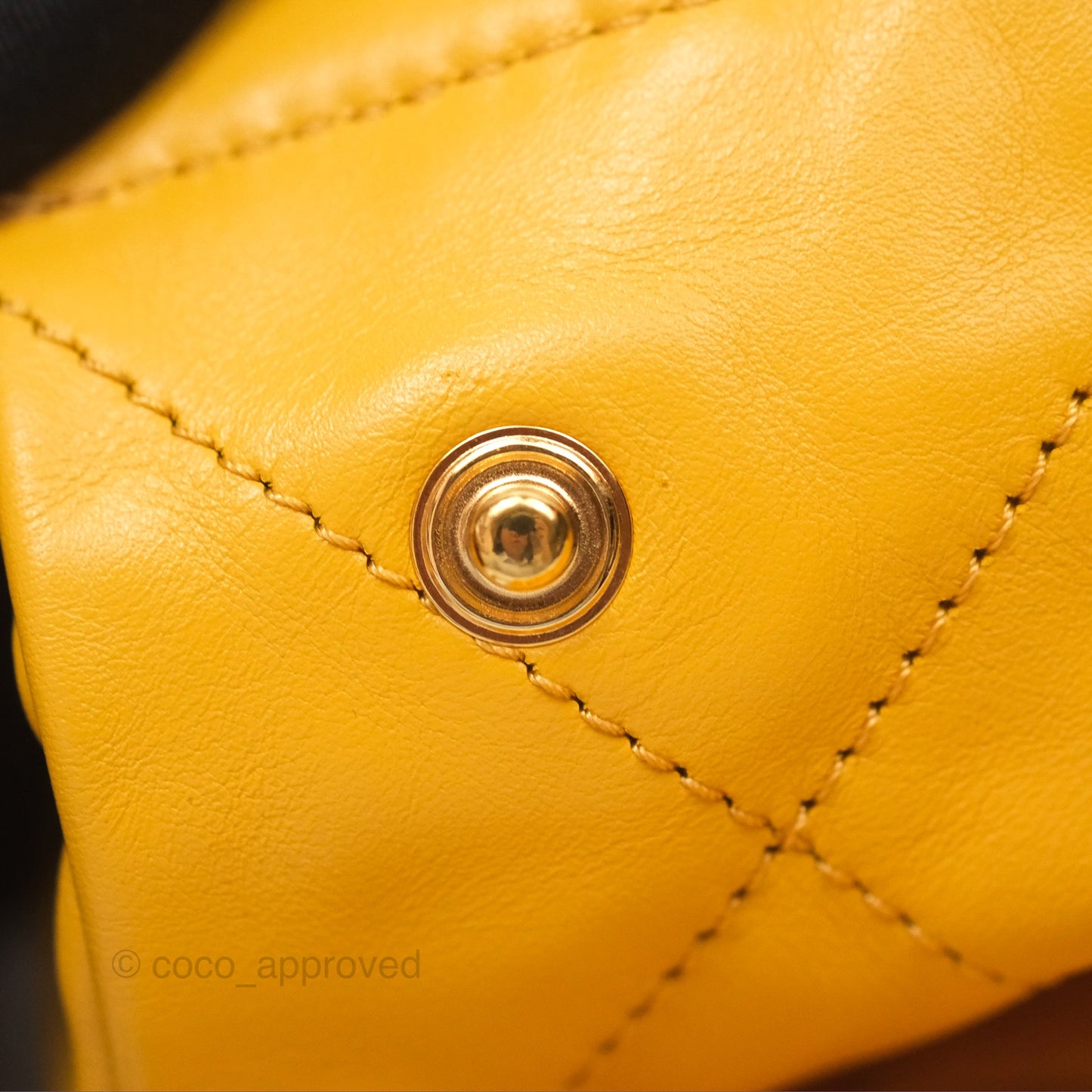 Chanel 22 Small Mustard Yellow Shiny Aged Calfskin Aged Gold Hardware