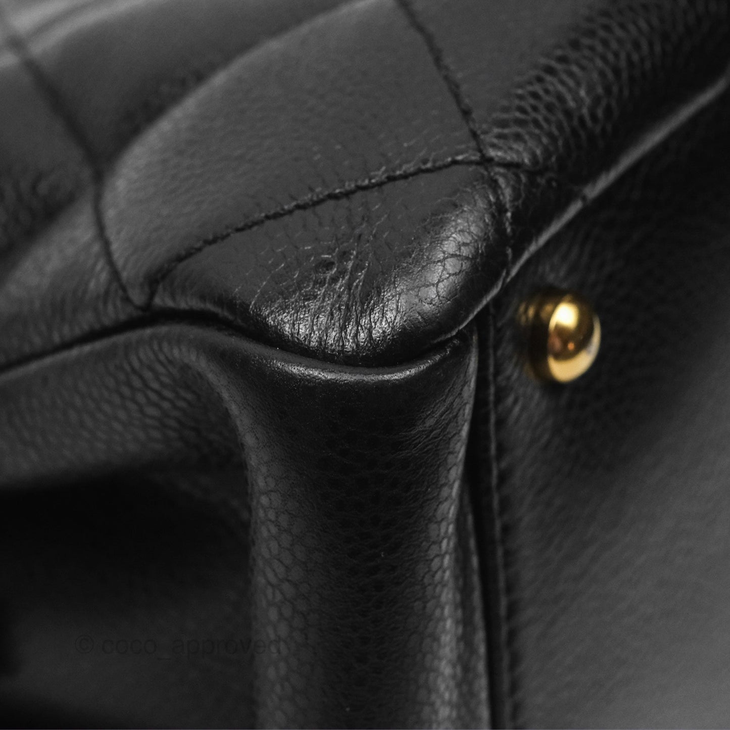 Chanel Quilted Caviar Leather Timeless CC Soft Shopping Tote Bag Black