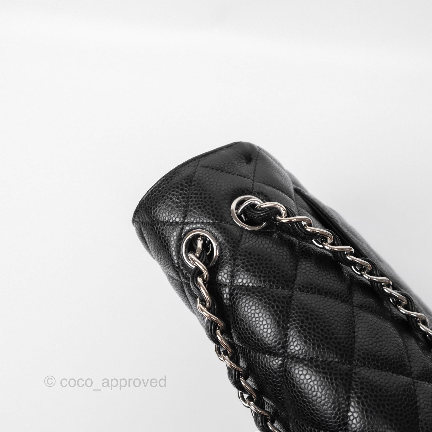 Chanel Maxi Single Flap Quilted Black Caviar Silver Hardware