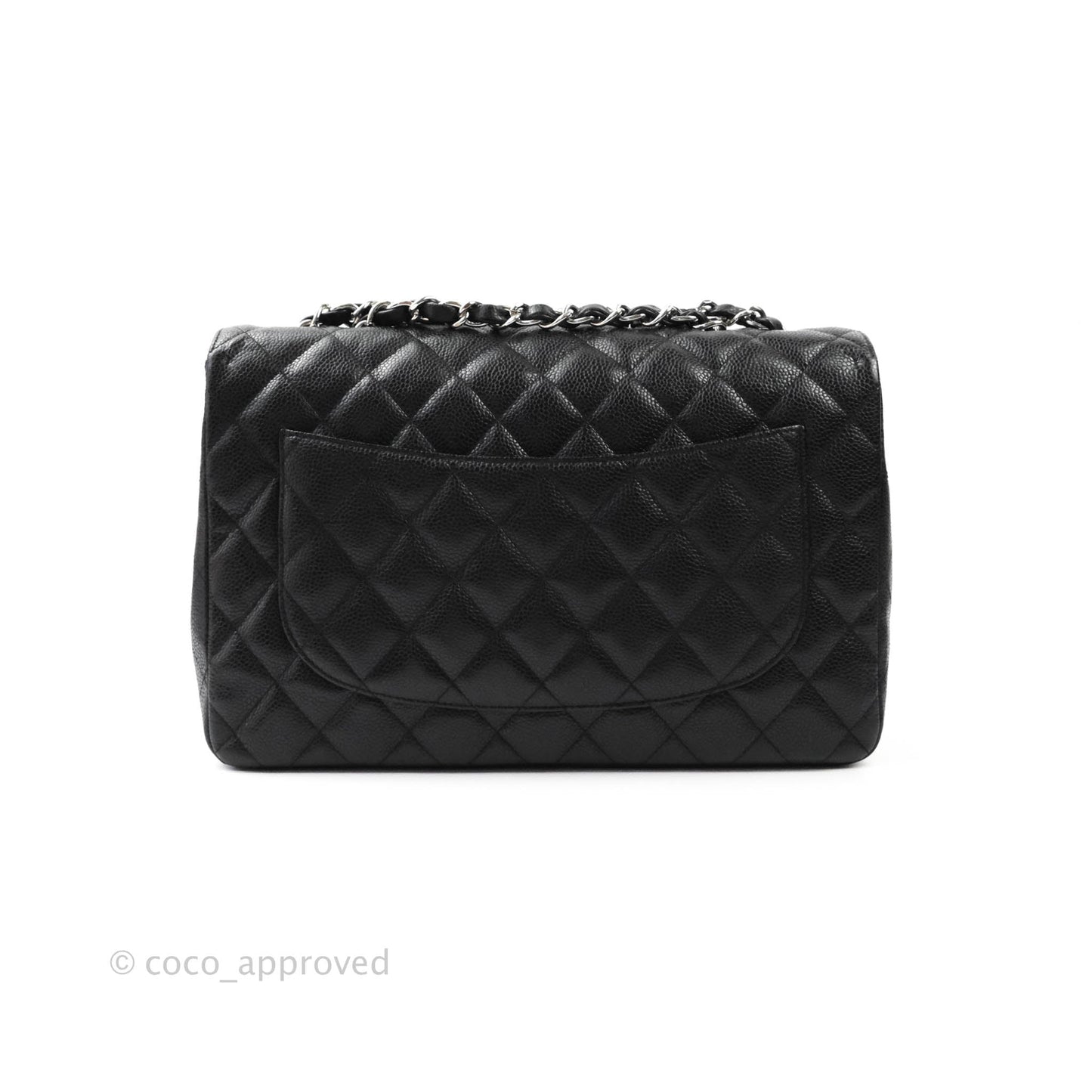 Chanel Jumbo Single Flap Black Caviar Silver Hardware