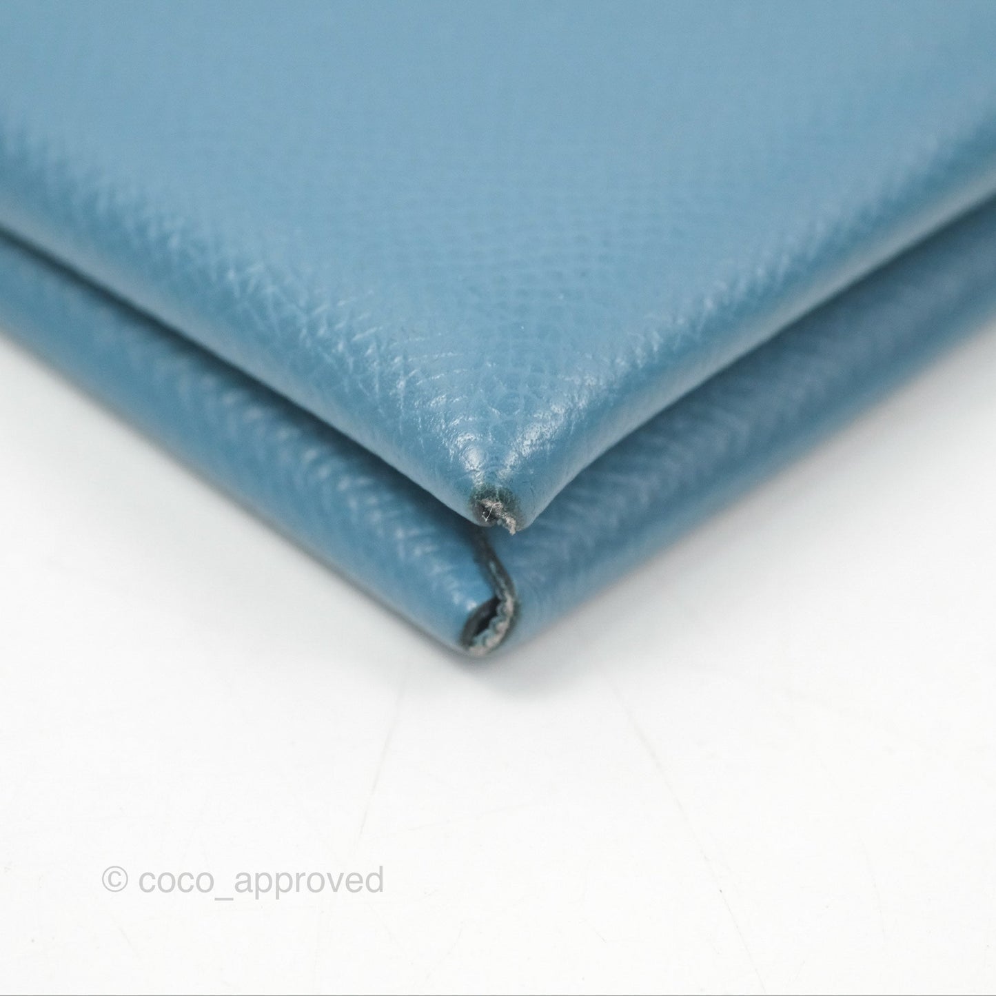Hermès Calvi Card Holder Blue Epsom