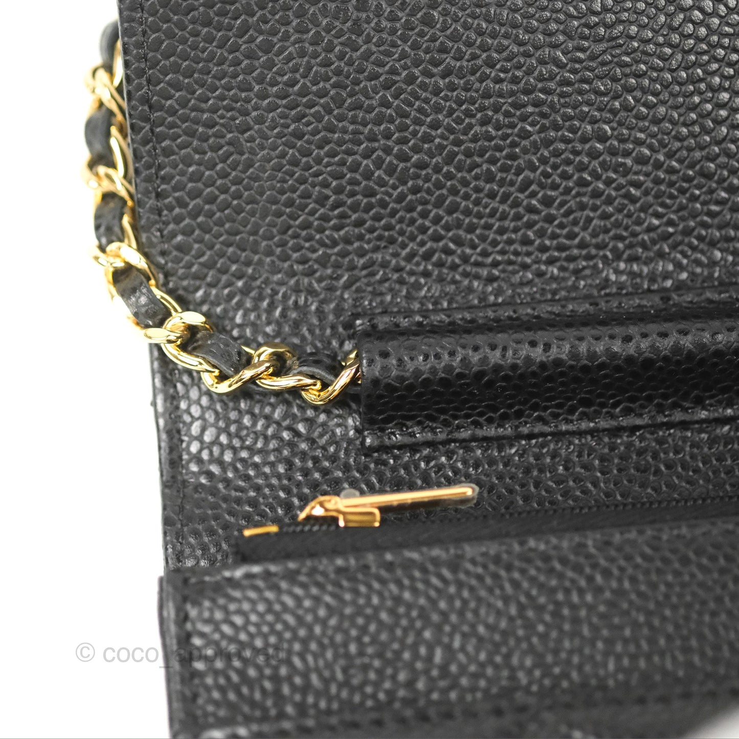 Chanel Quilted WOC Black Caviar Gold Hardware