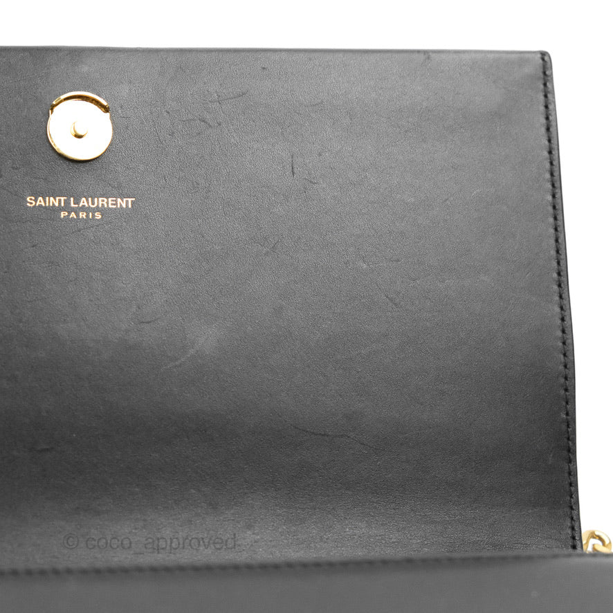 Saint Laurent Medium Kate Tassel Chain Bag Black Smooth Calfskin Gold Hardware